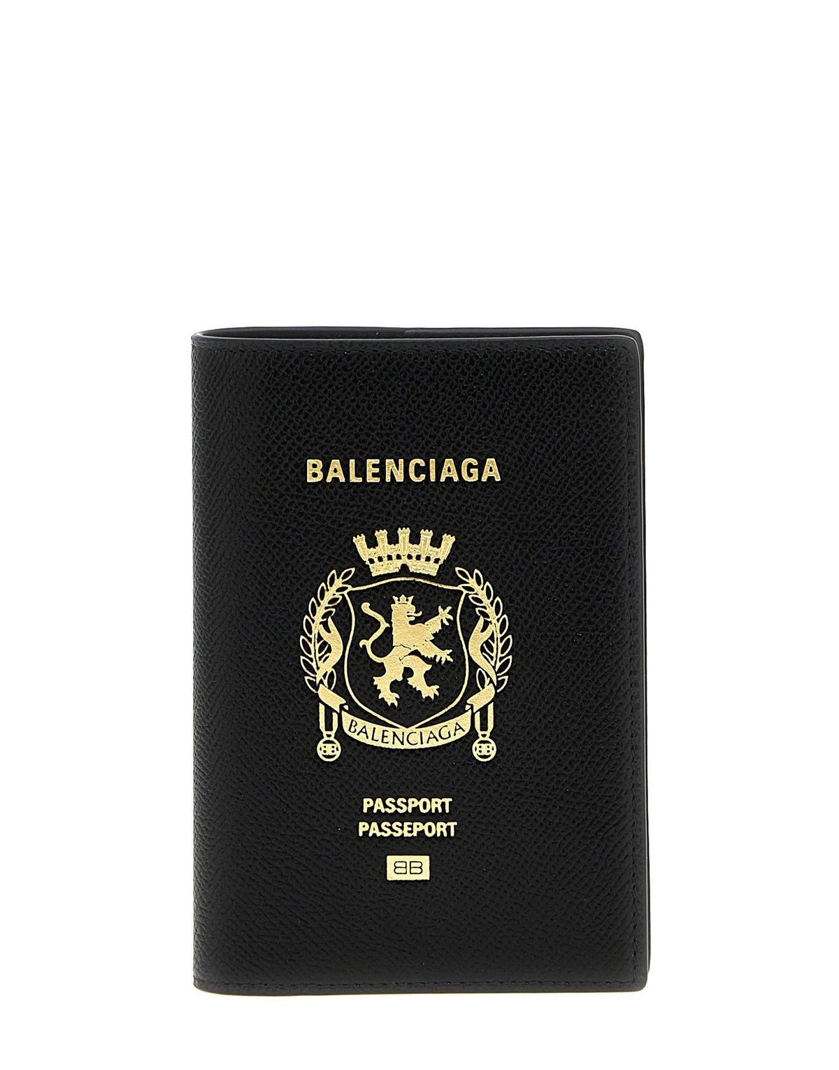 Balenciaga Logo Leather Passport Holder