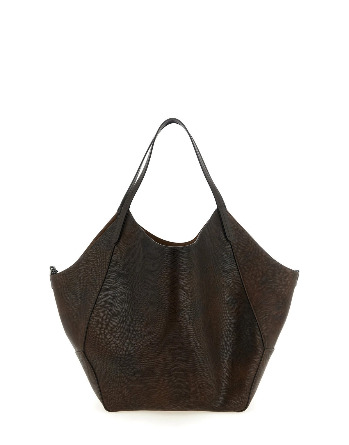 Brunello Cucinelli Lizard Effect Leather Duo Shopping Bag