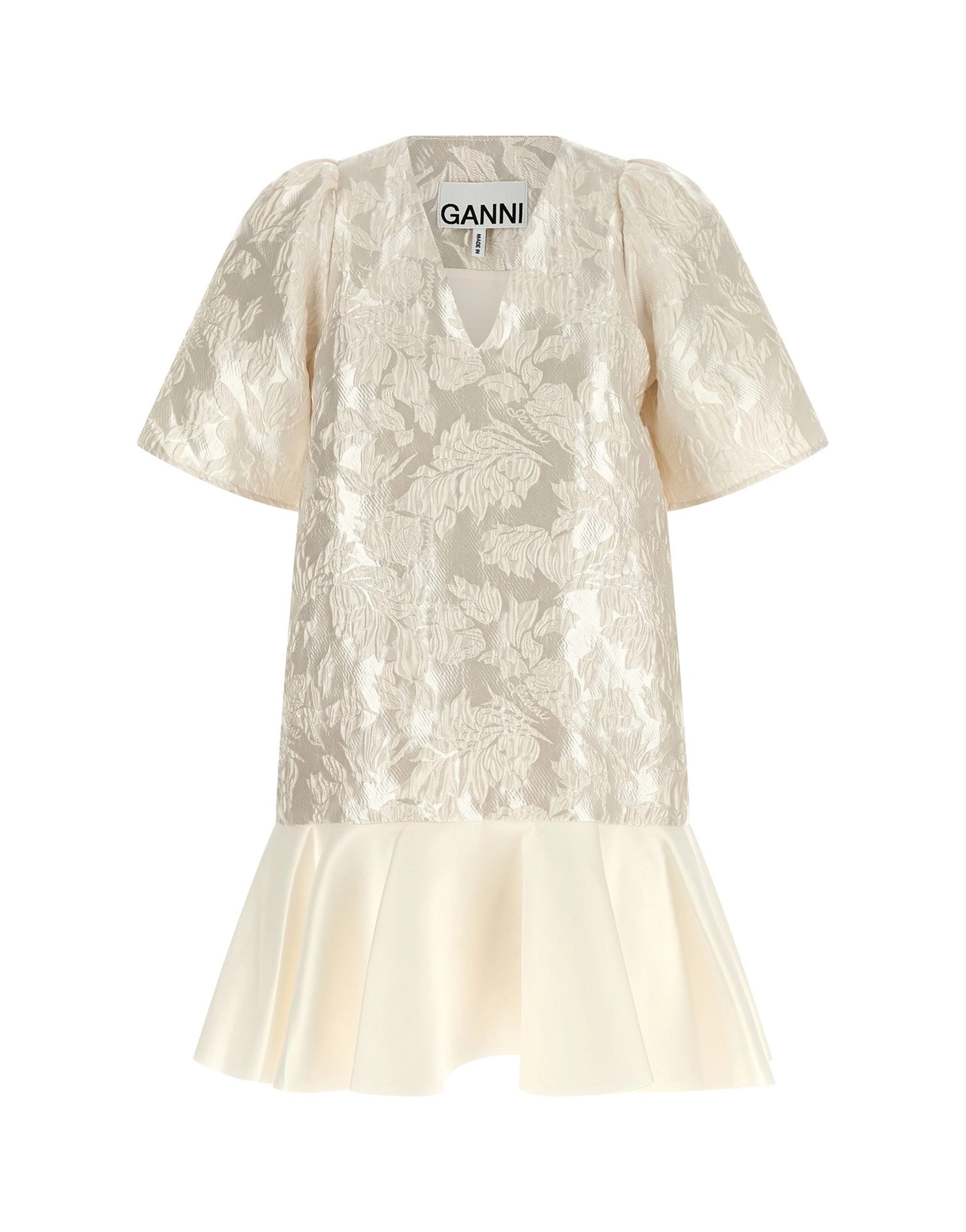 Ganni Satin Cloque Mini Dress