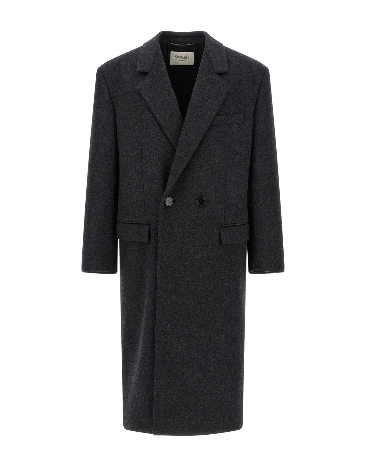 Saint Laurent Double-Face Combed Wool Coat