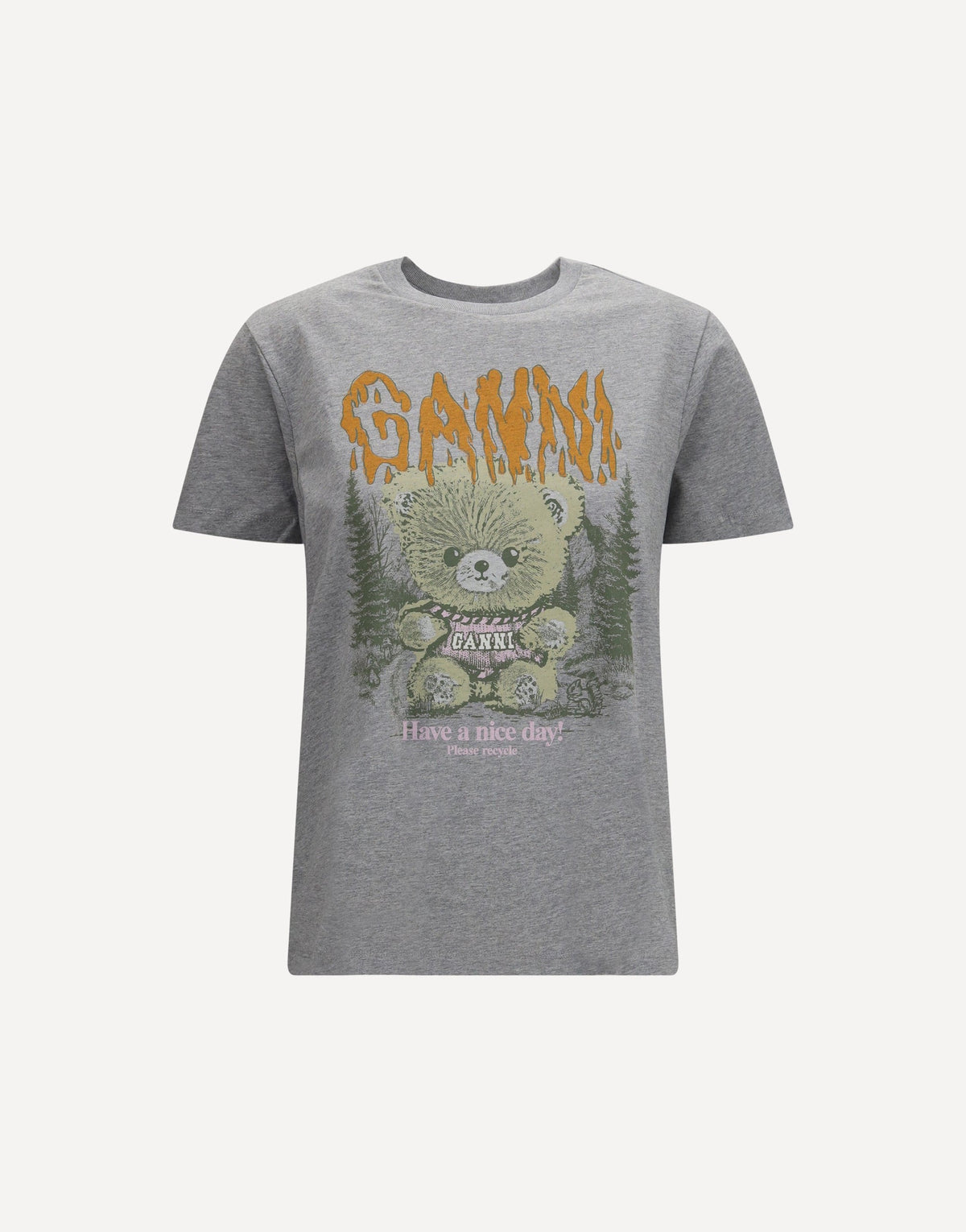 Ganni Teddy Forest Cotton T-Shirt