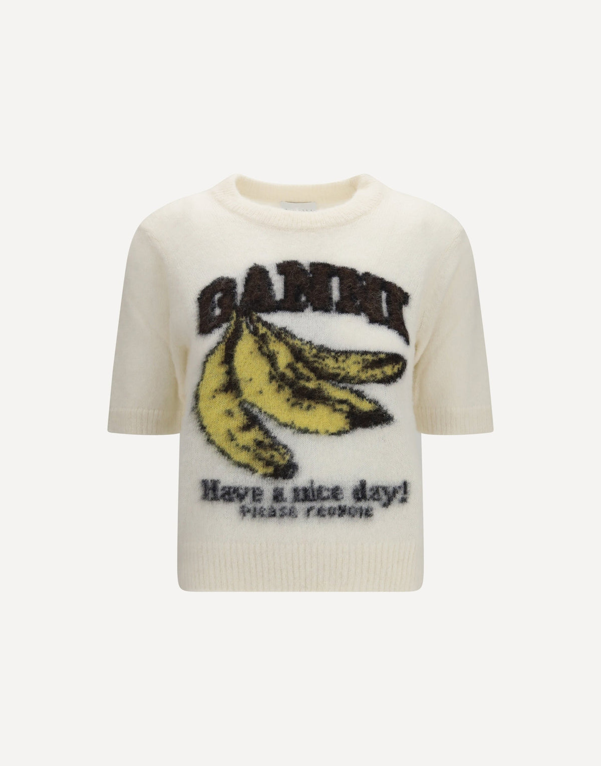 Ganni Alpaca Graphic Knit T-Shirt
