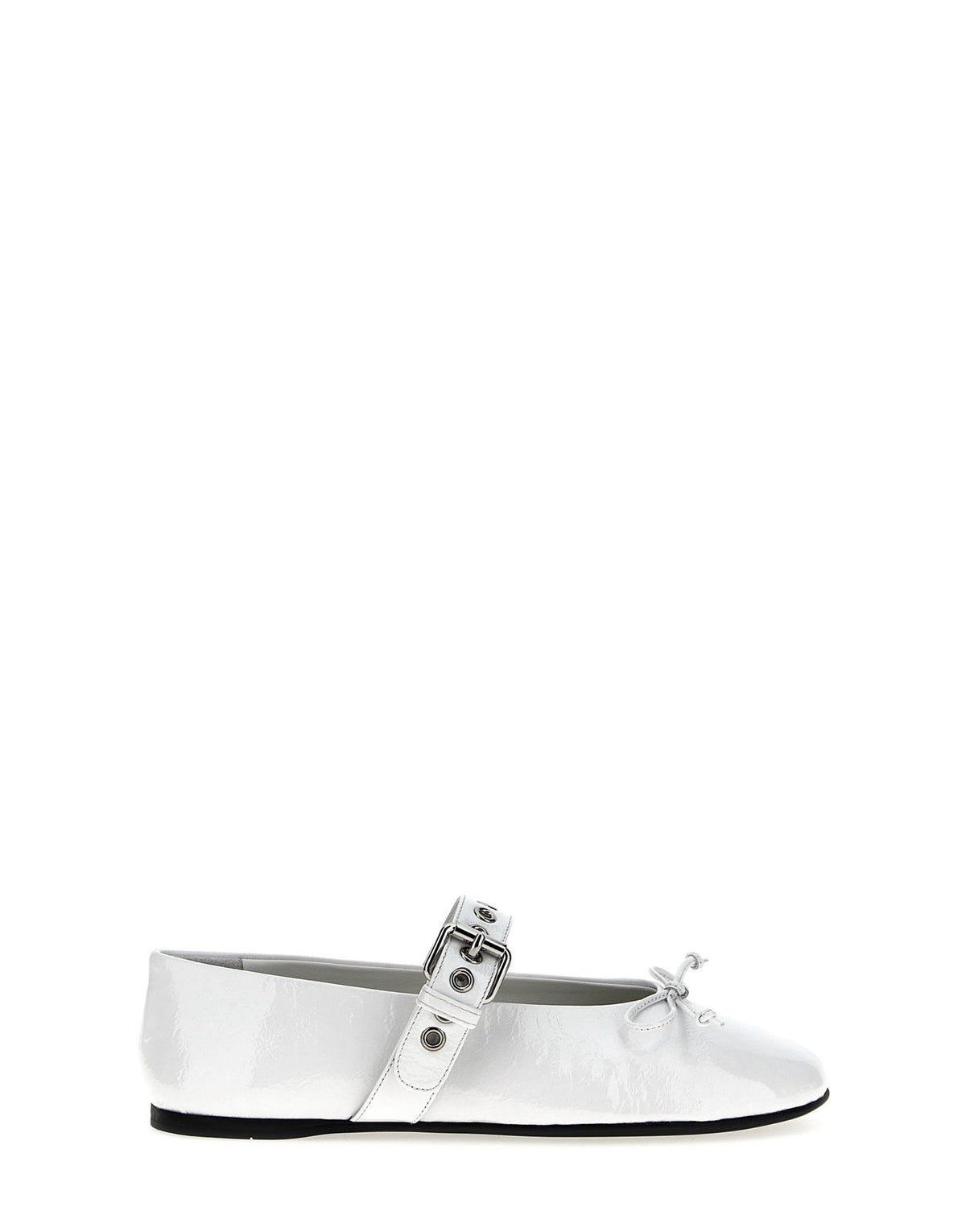 Miu Miu Buckle And Bow Ballet Flats