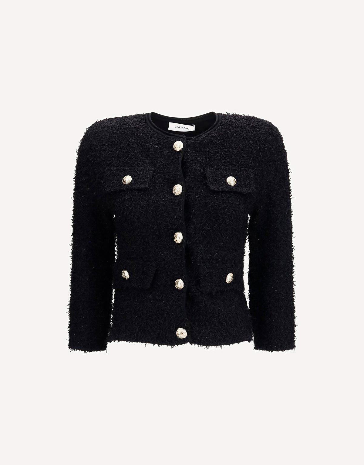 Balmain Double-Breasted Tweed Cropped Jacket