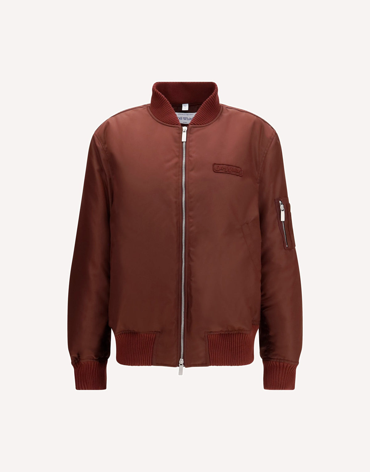 Off-White Embroidered Logo Nylon Bomber Jacket
