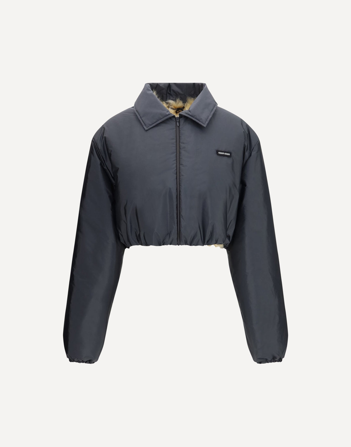Miu Miu Technical Fabric Shearling Windbreaker Jacket