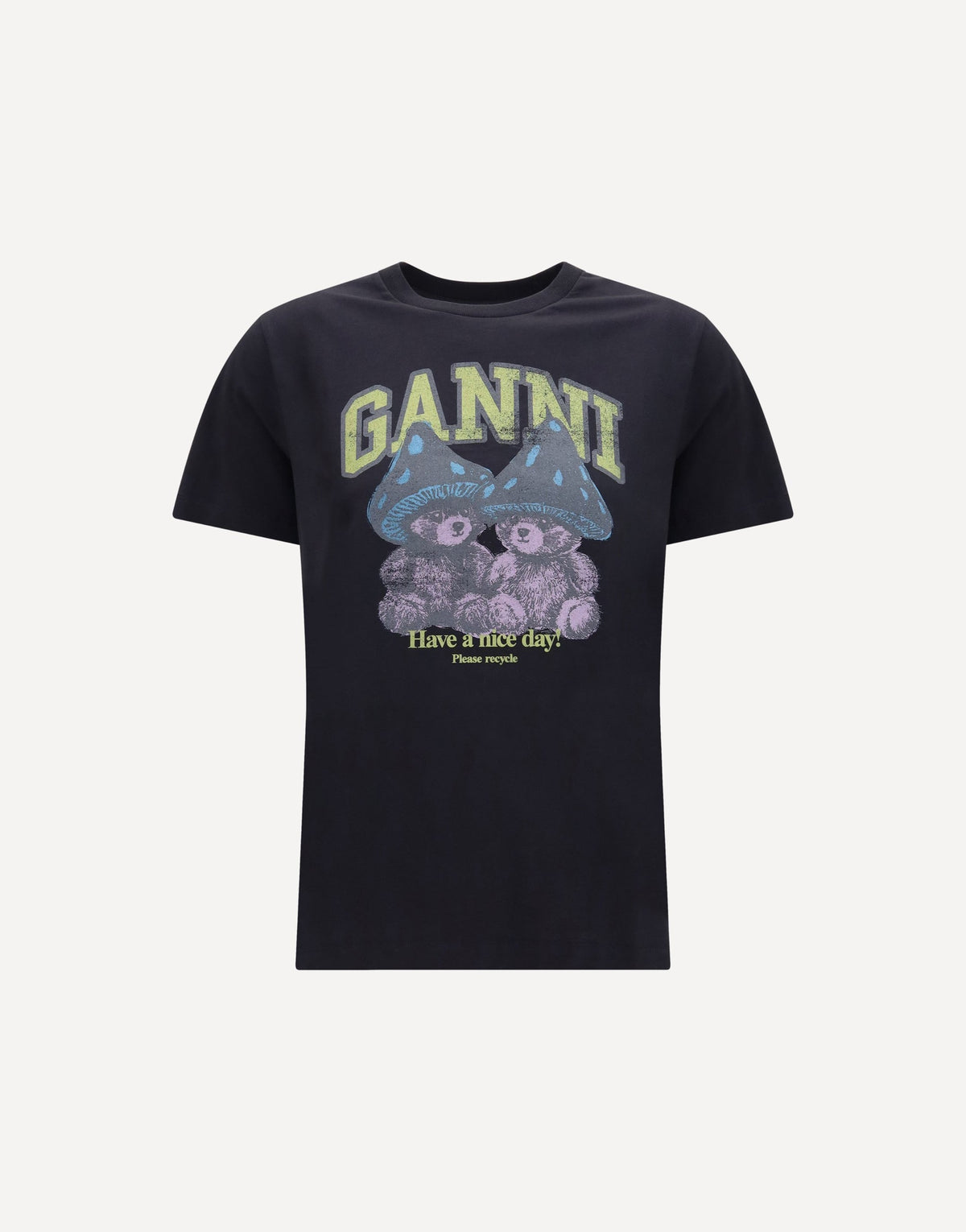 Ganni Mushroom Teddy Cotton T-Shirt