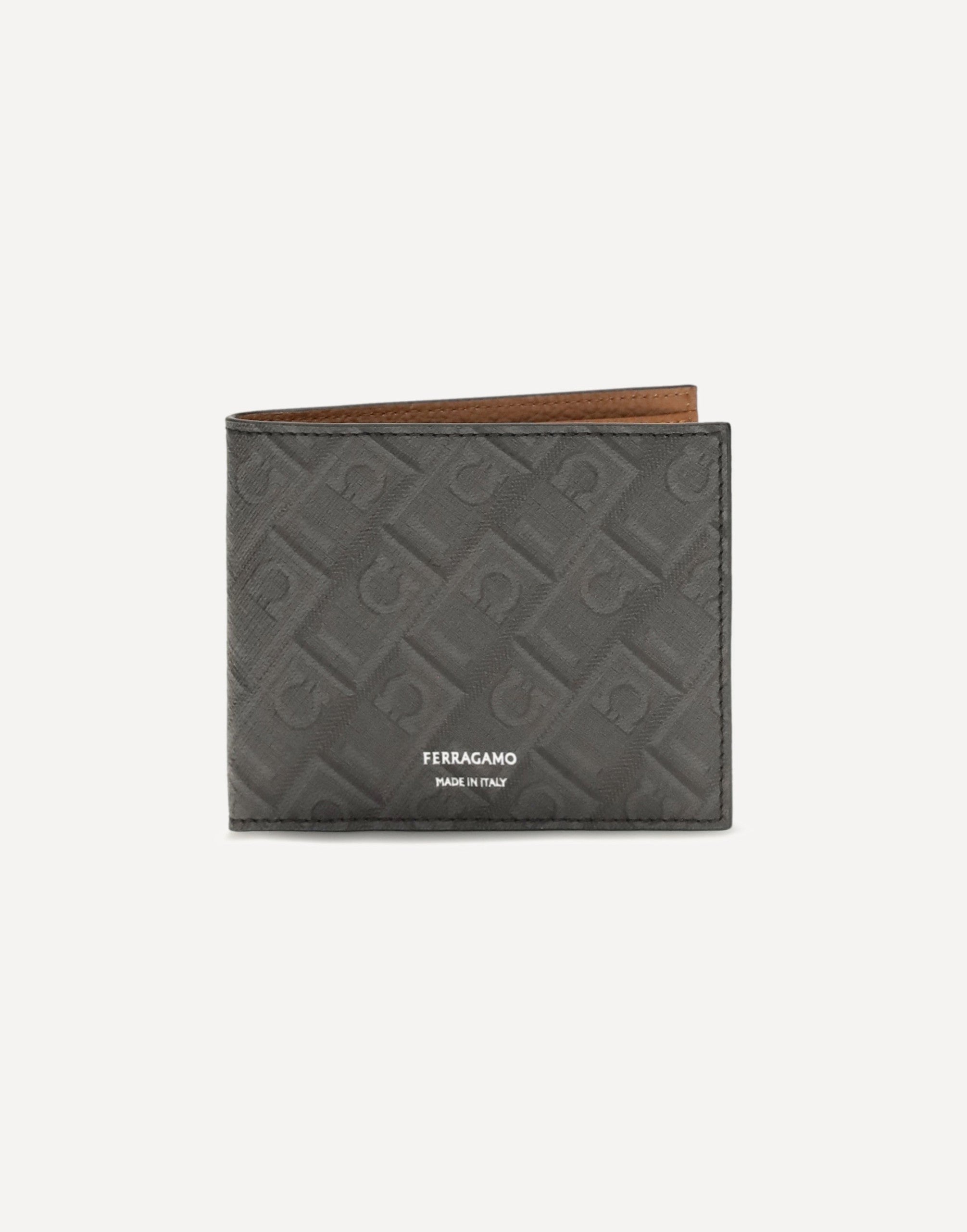 Ferragamo Leather Bifold Wallet Gancini Pattern