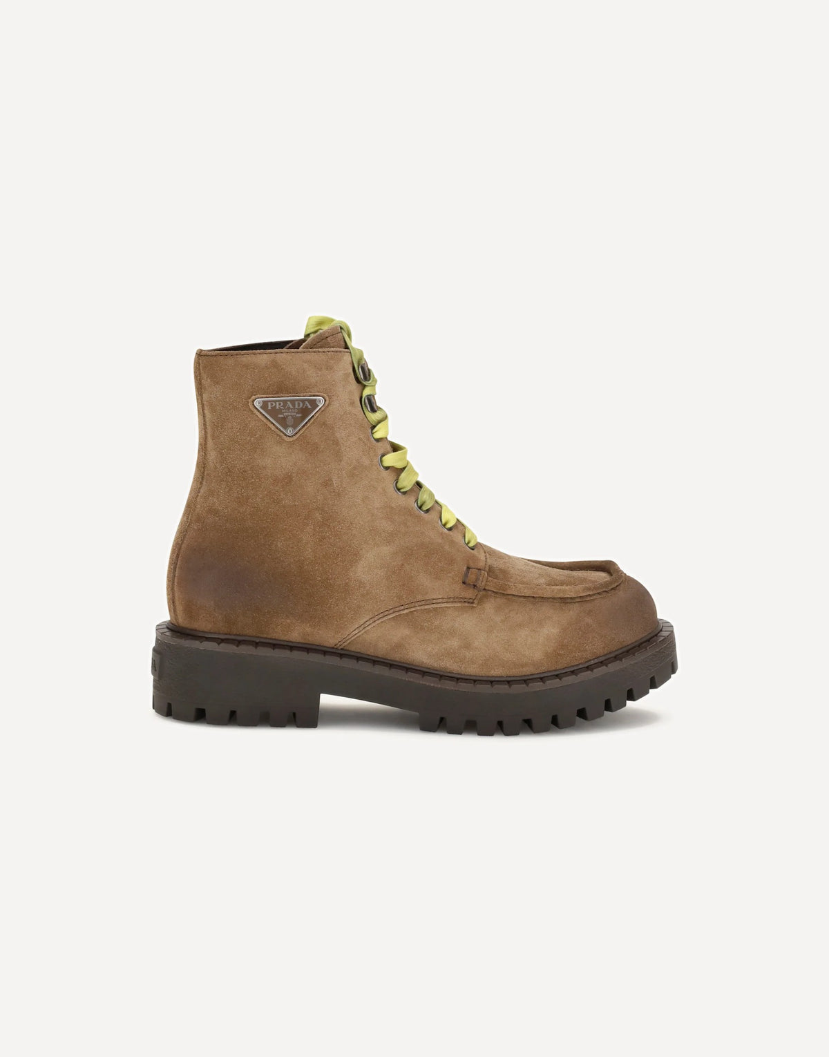 Prada Suede Lace-Up Ankle Boots