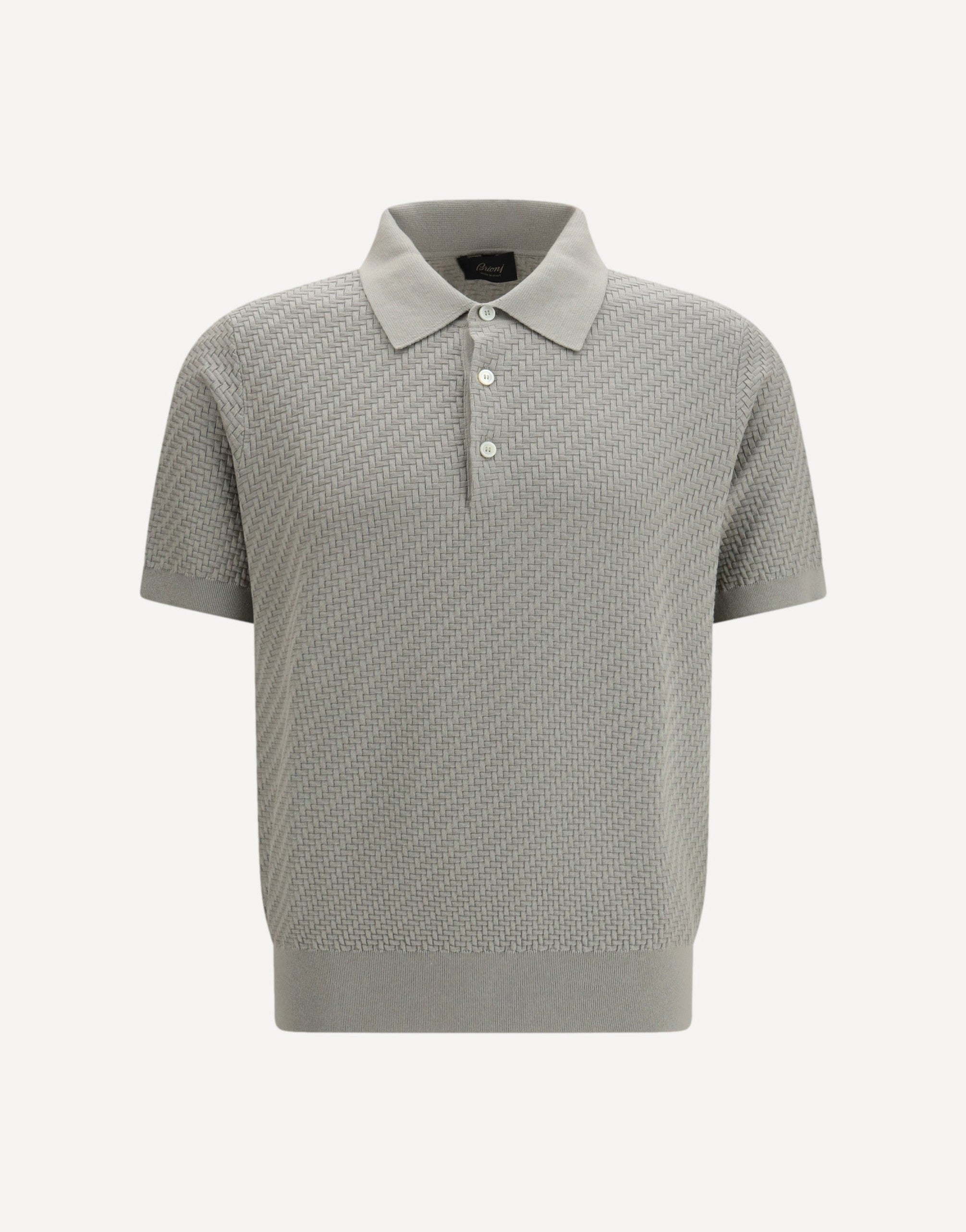 Polo Shirt With Woven Pattern