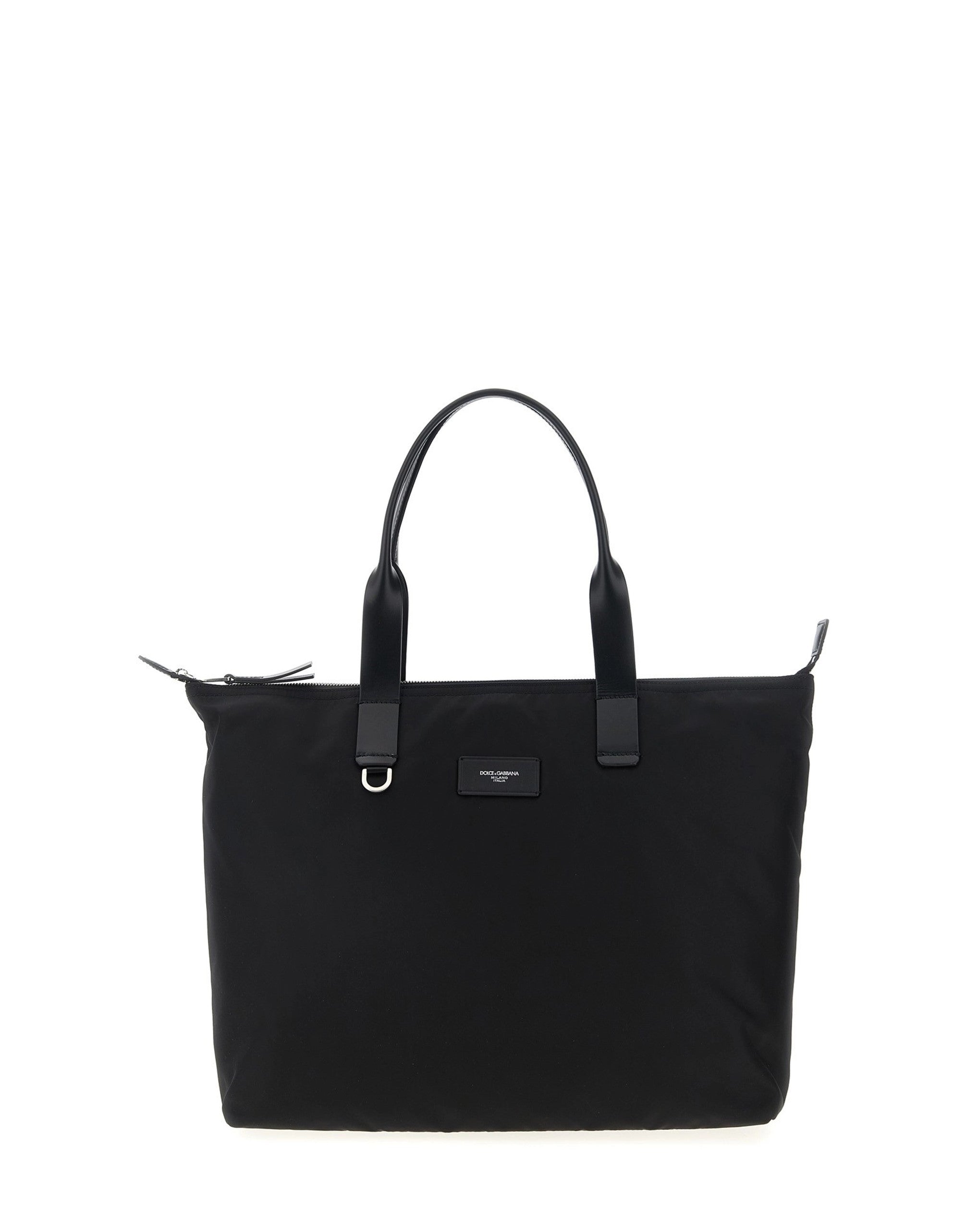 Dolce & Gabbana Media Logo Patch Shopping Bag