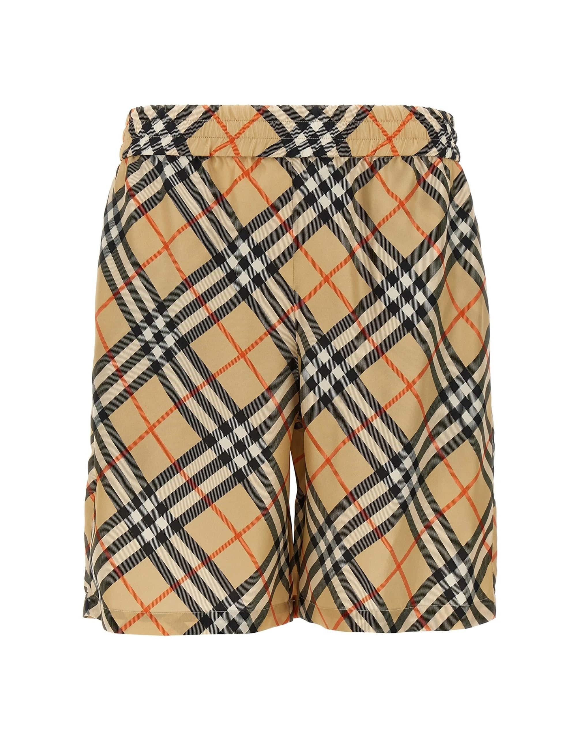 Burberry Check Silk Bermuda Shorts