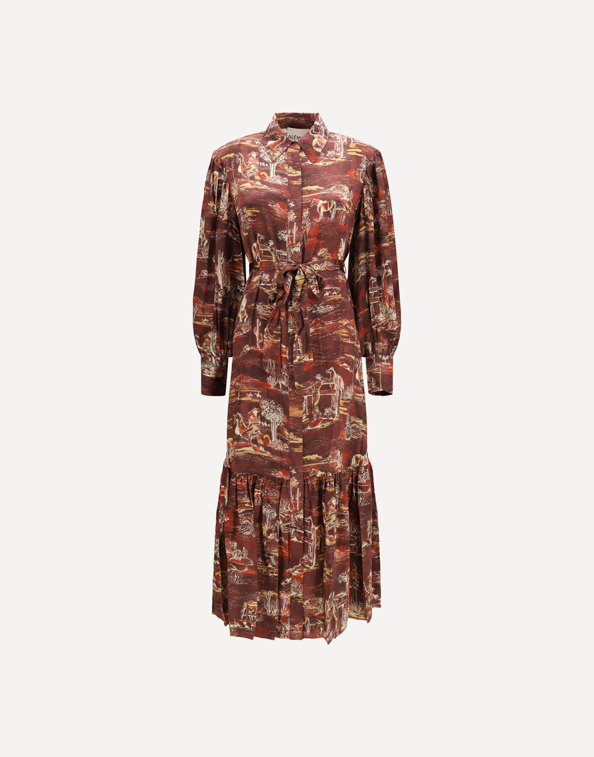 Alemais Ezra Silk Midi Shirt Dress