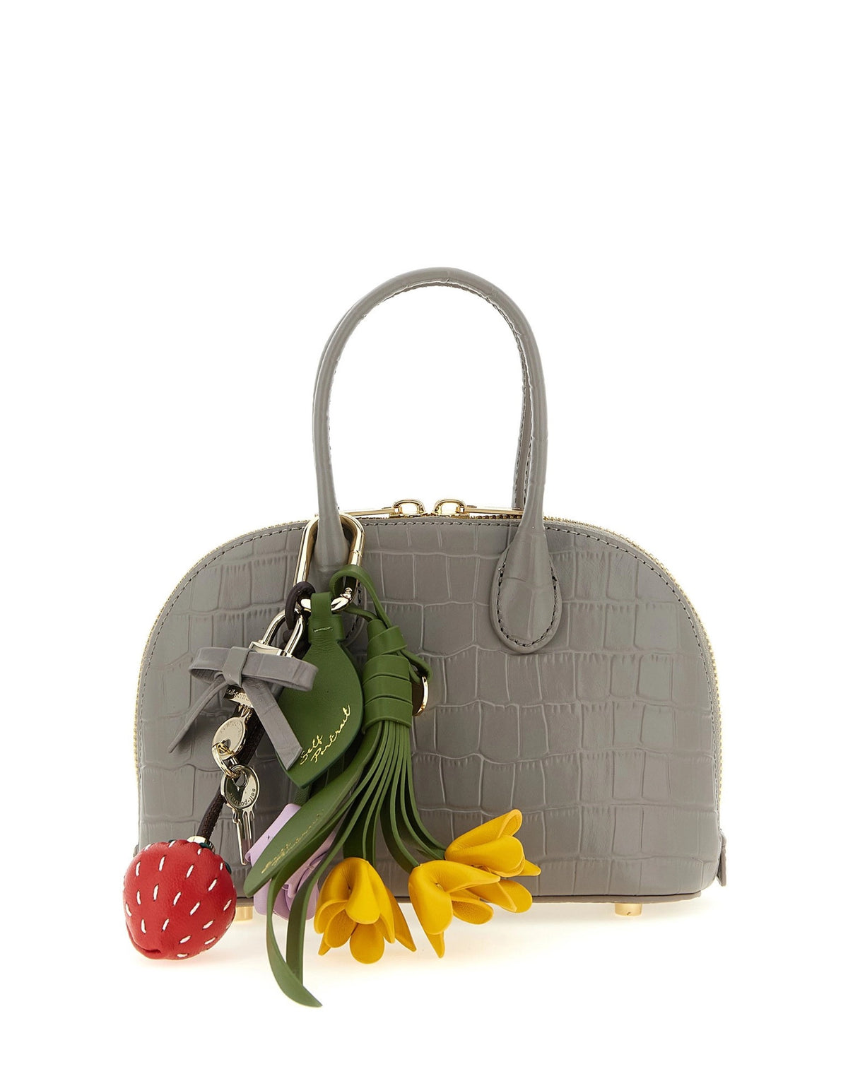 Self-Portrait Croc Leather Mini Toast Handbag