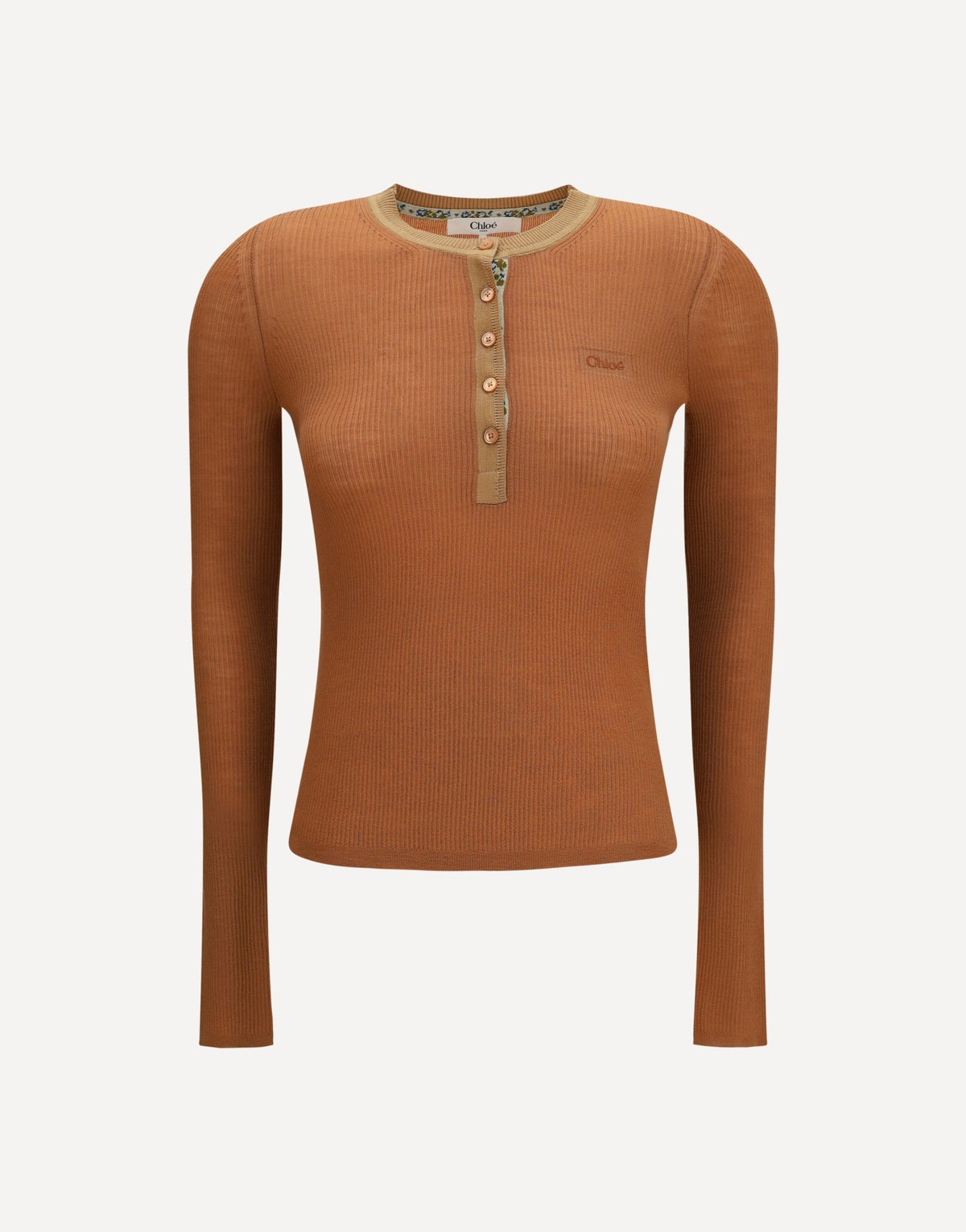 Chloé Ultra-Fine Wool Knit Henley Top