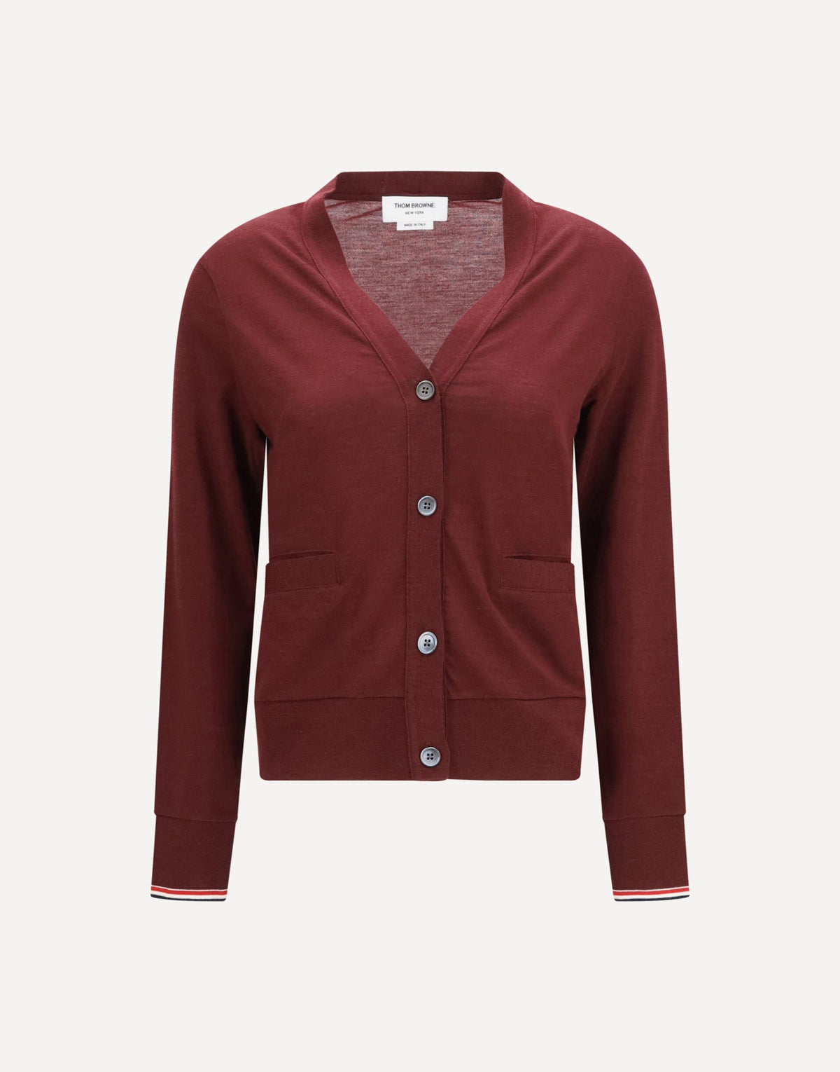Thom Browne V-Neck Merino Wool Cardigan