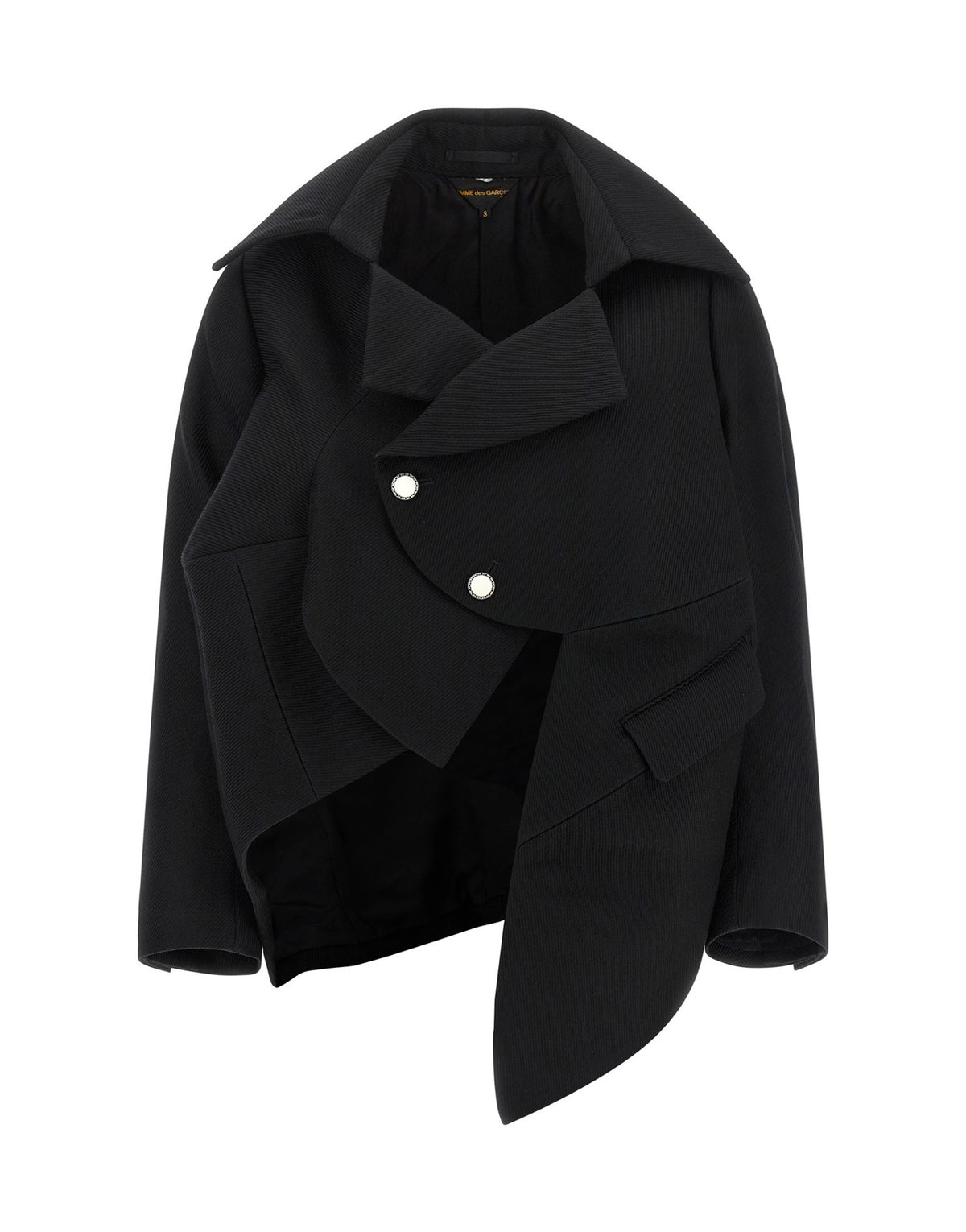 Comme Des Garçons Micro Ribbed Asymmetrical Blazer