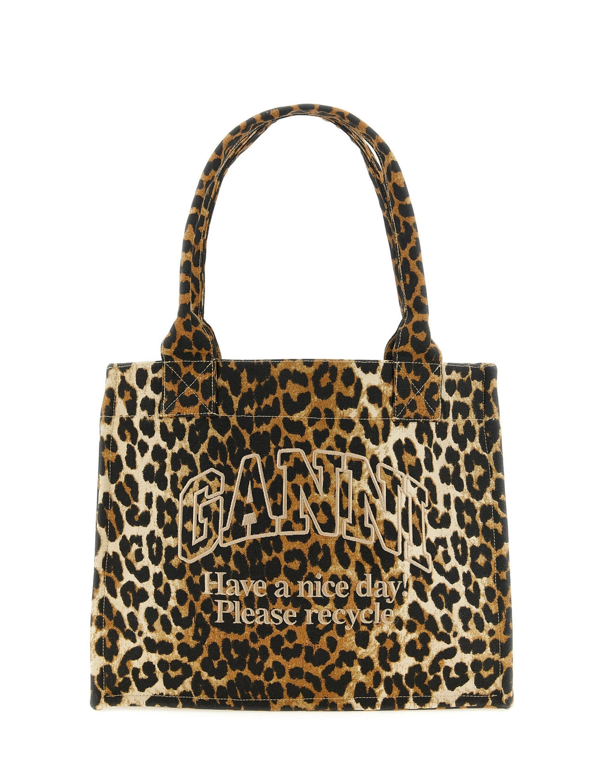 Ganni Leopard Large Shopping Bag