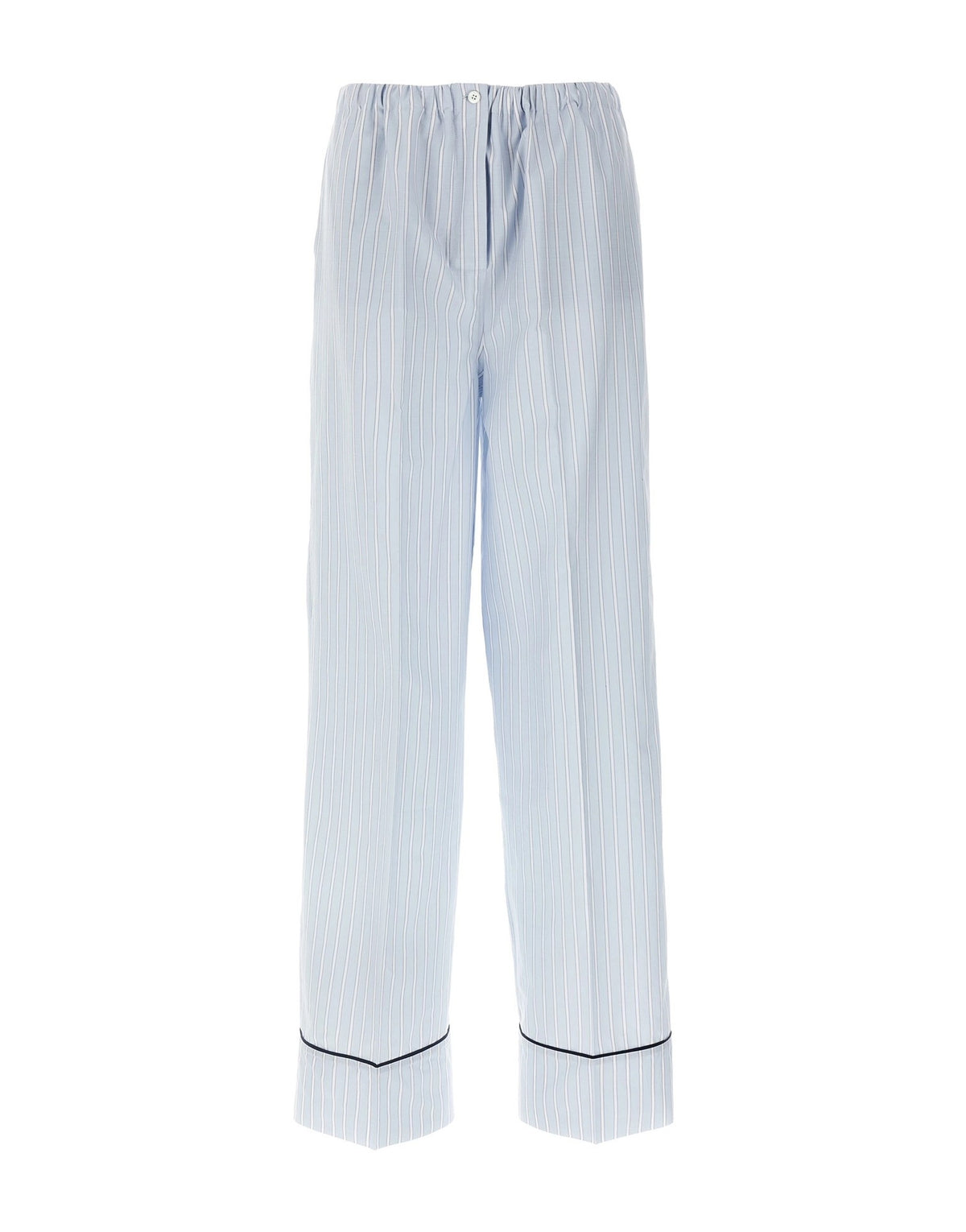 Prada Light Blue Striped Poplin Pants