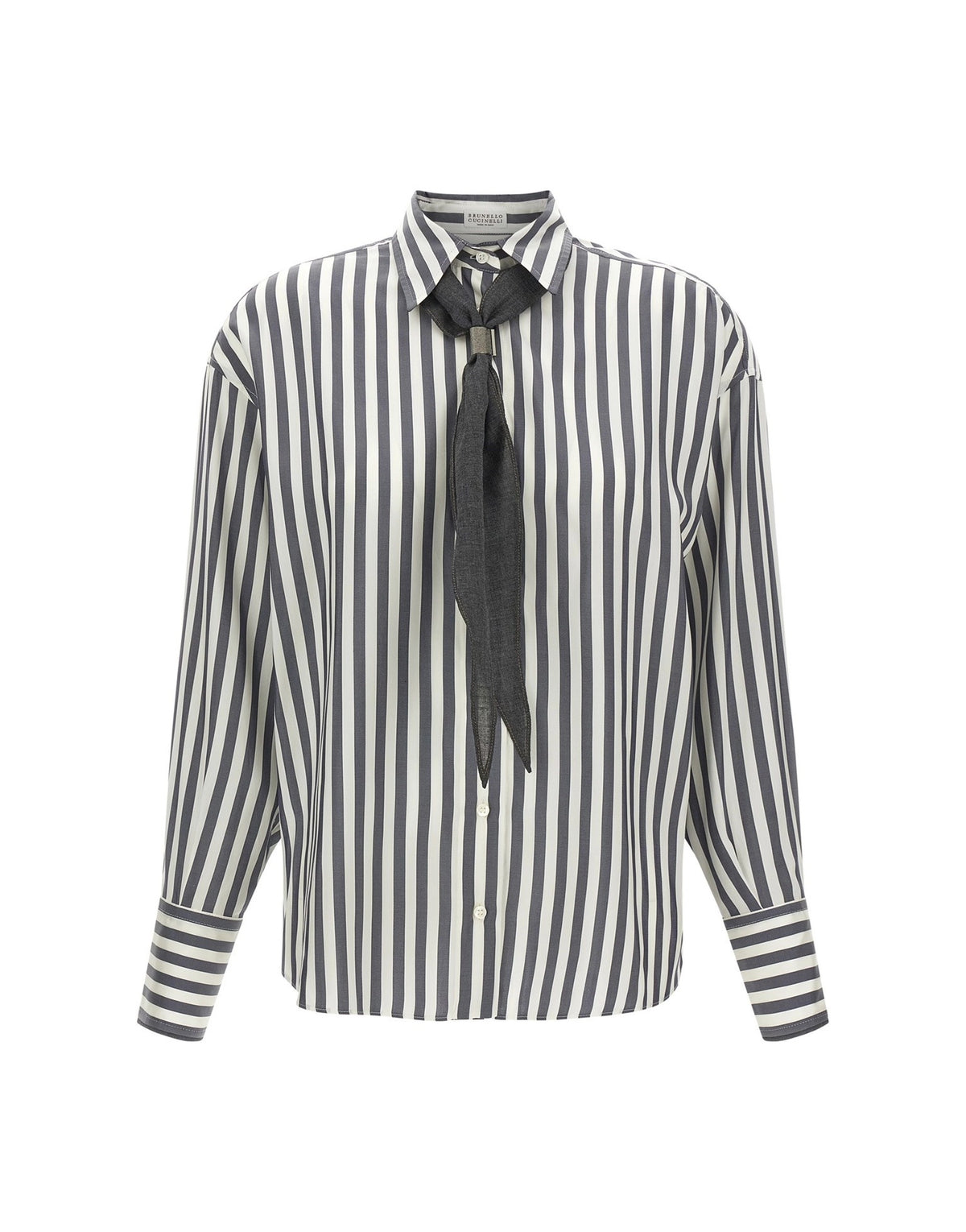 Brunello Cucinelli Silk Shirt With Scarf