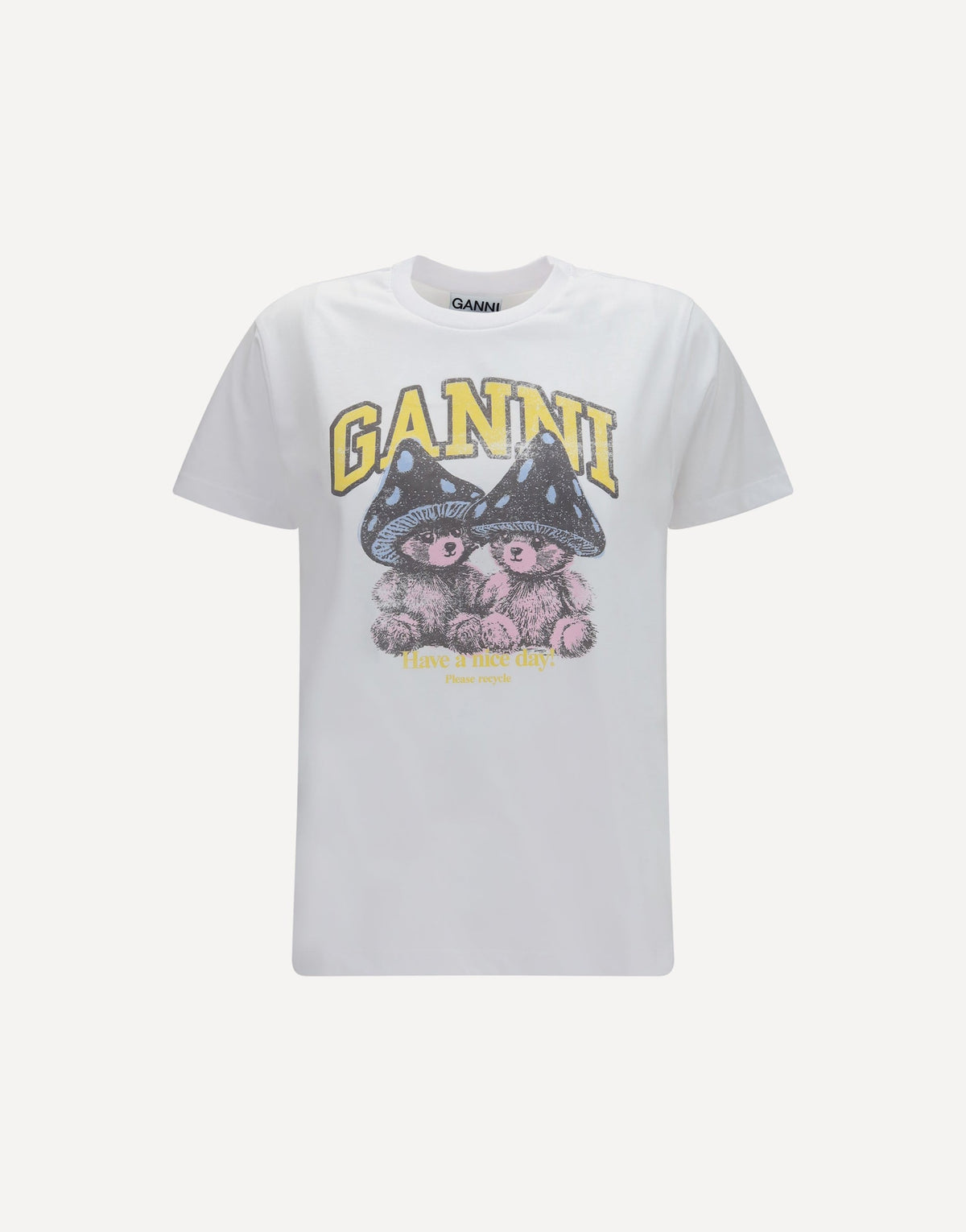 Ganni Teddy Mushroom Cotton T-Shirt