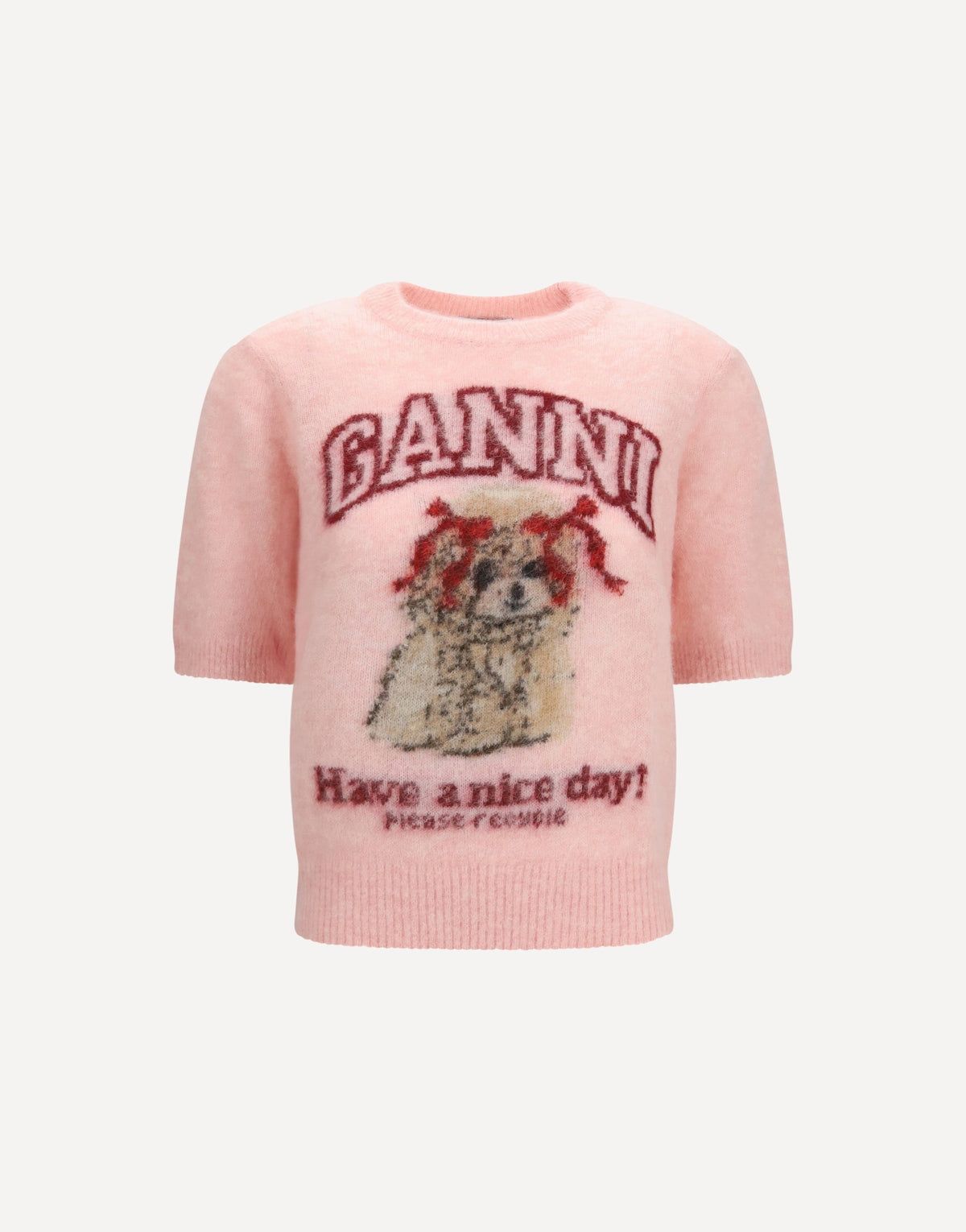 Ganni Alpaca Graphic Knit T-Shirt