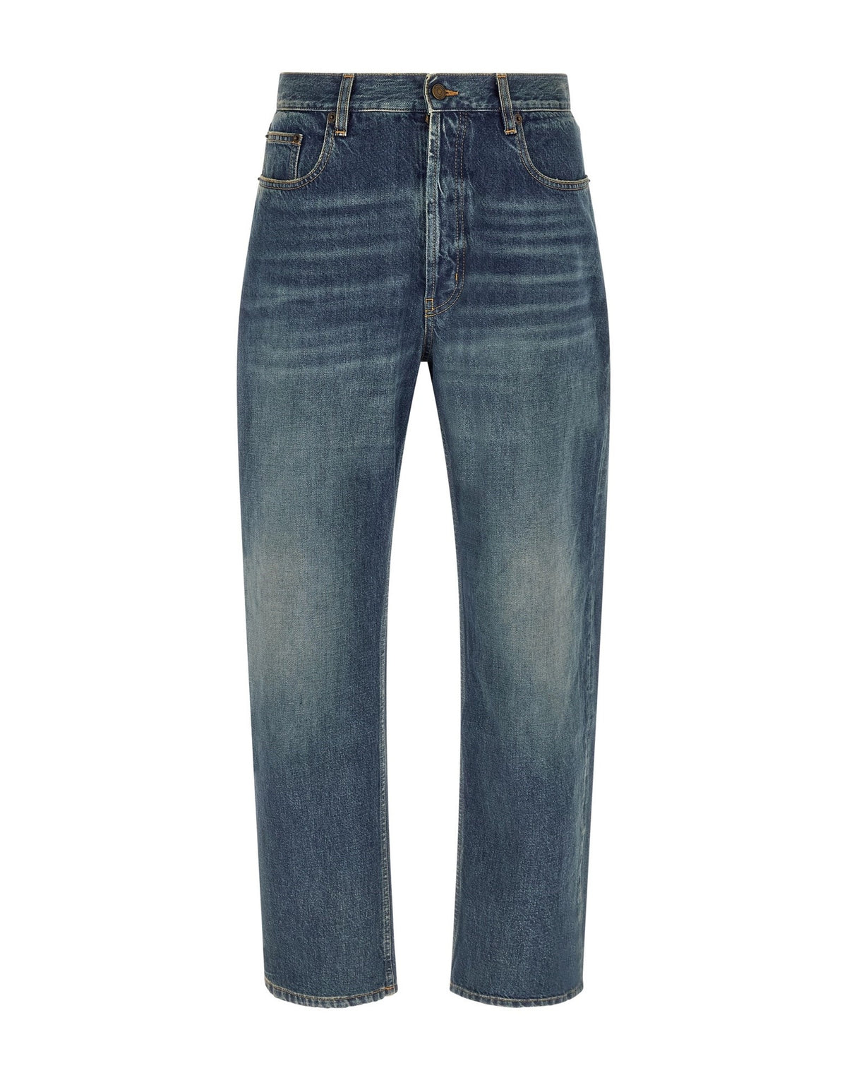 Saint Laurent Straight Leg Mid-Waist Jeans