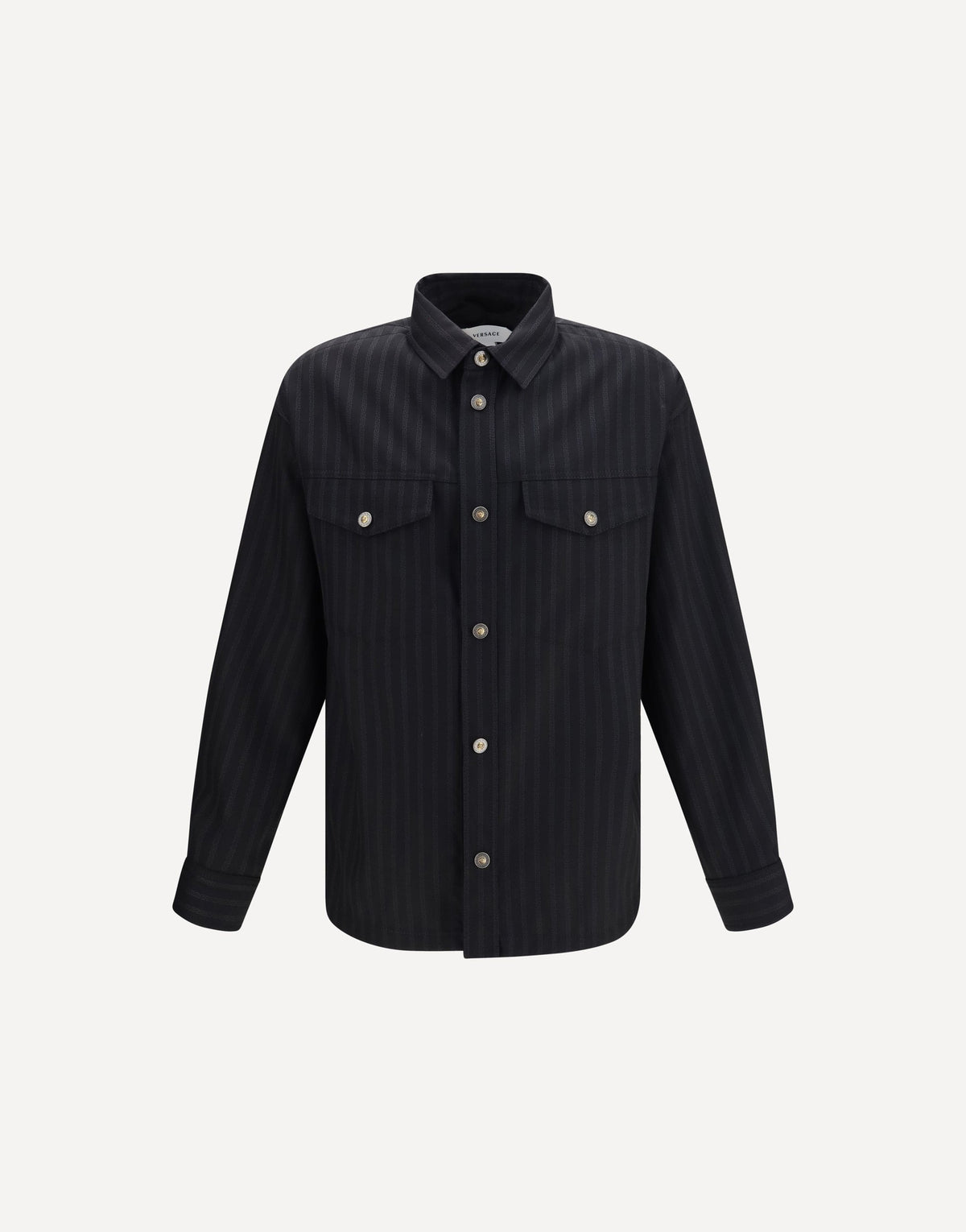 Versace Greca Monogram Jacquard Wool Shirt