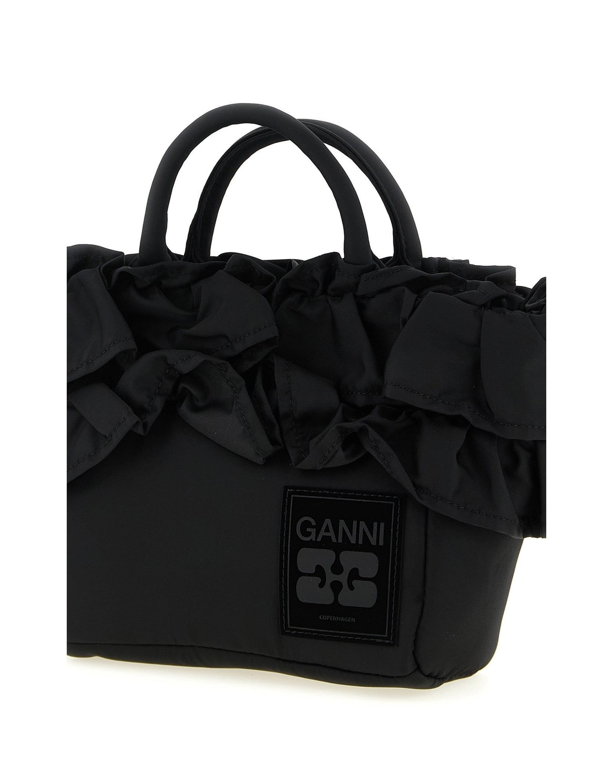 Ganni Mini Shopper Ruffle Handbag