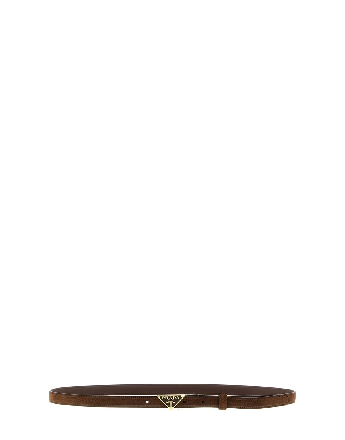 Prada Suede Belt With Triangle Buckle
