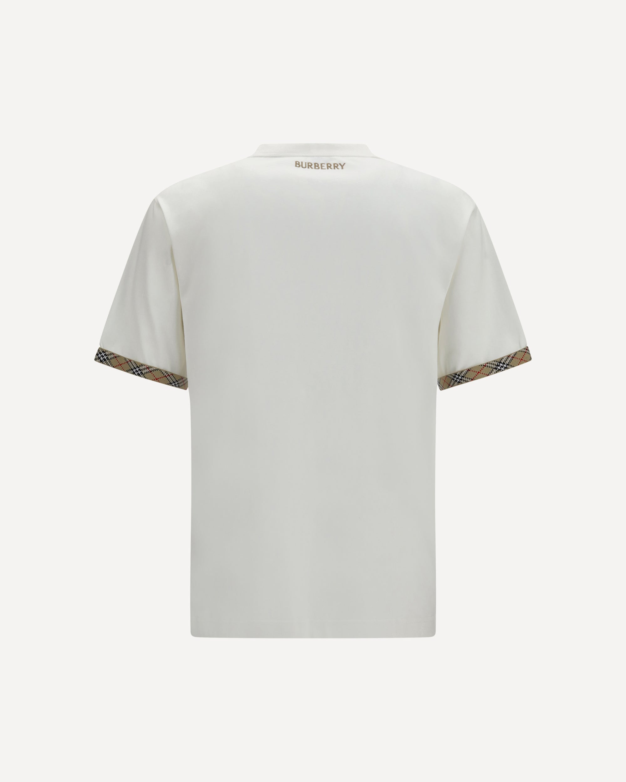 Burberry Cotton T-Shirt With Check Trims - alternate view