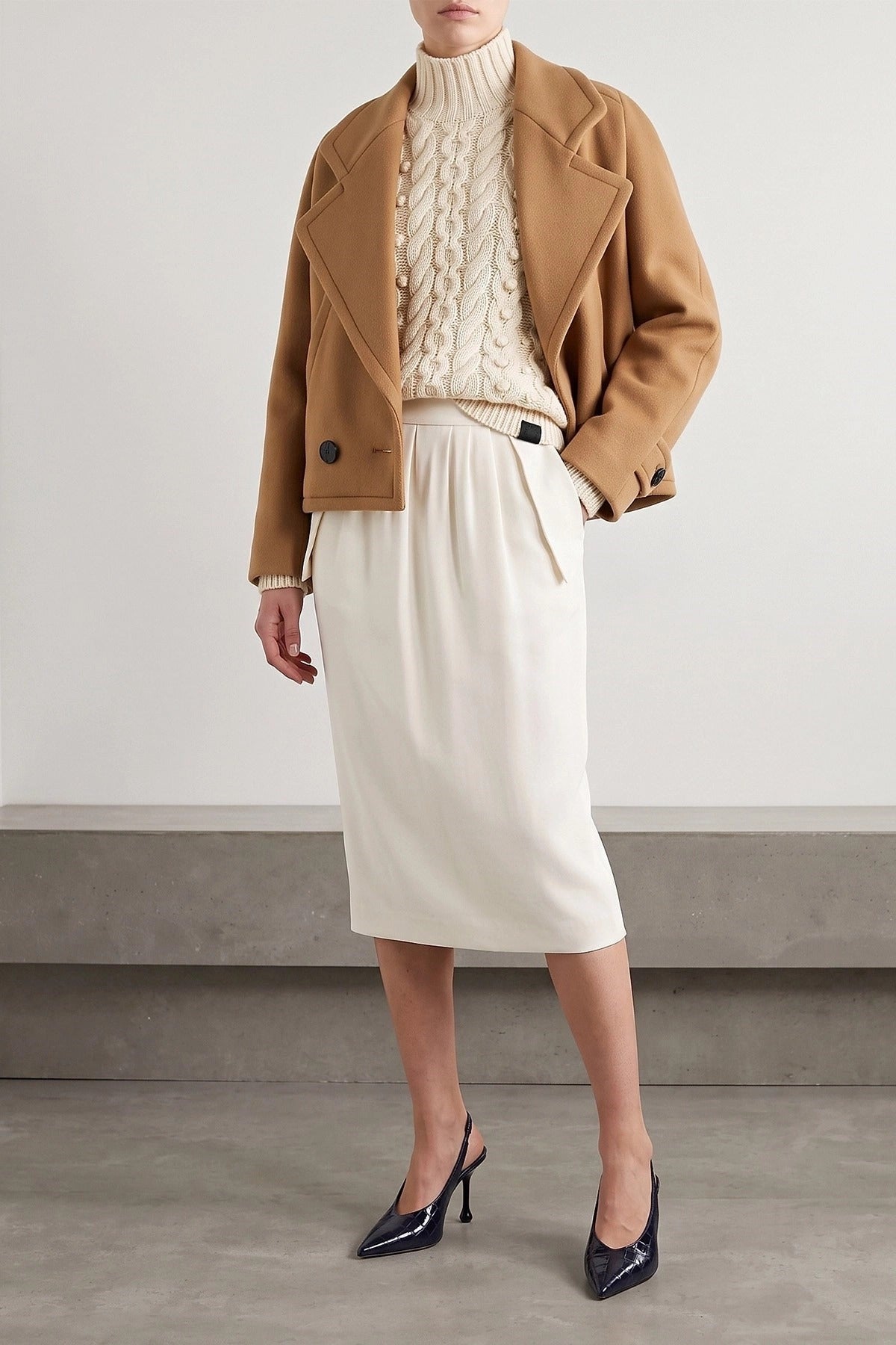 Stella McCartney Double-Breasted Wool Short Coat - alternate view