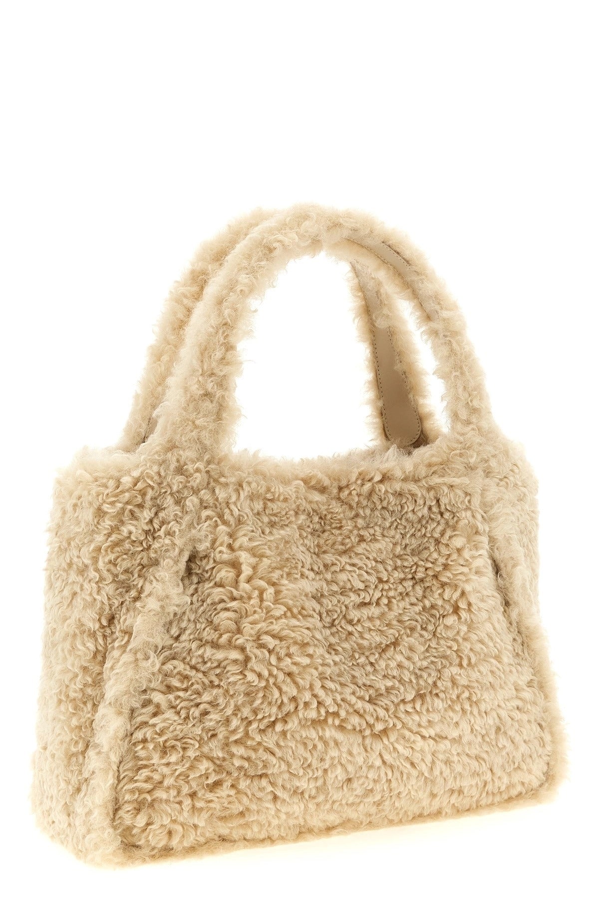 Stella McCartney Shearling Logo Shopping Bag