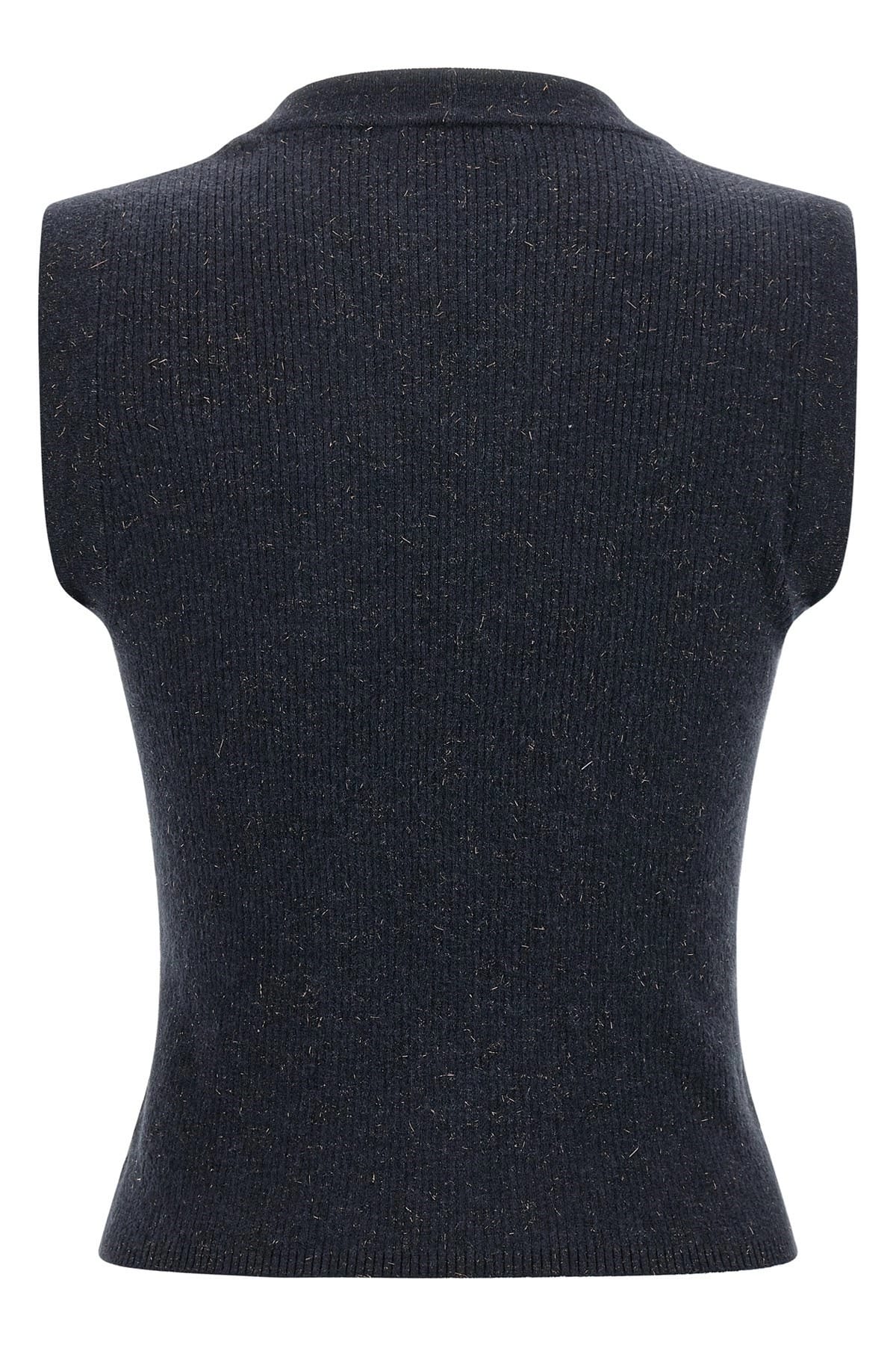 Brunello Cucinelli Sparkling Ribbed Cashmere Vest