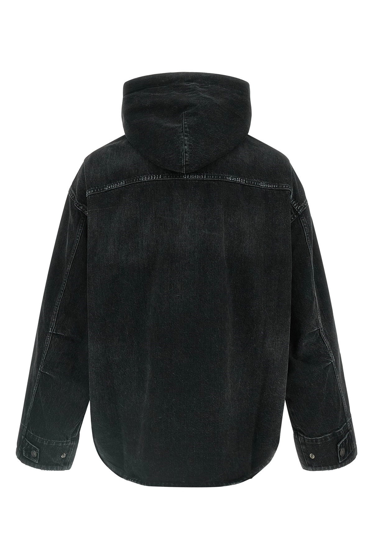 Balenciaga Black Cargo Hooded Denim Jacket - alternate view