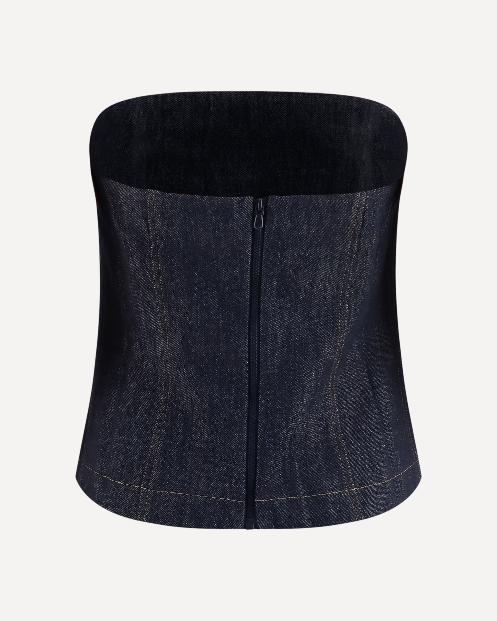 Brunello Cucinelli Denim Effect Twill Bandeau Top - alternate view