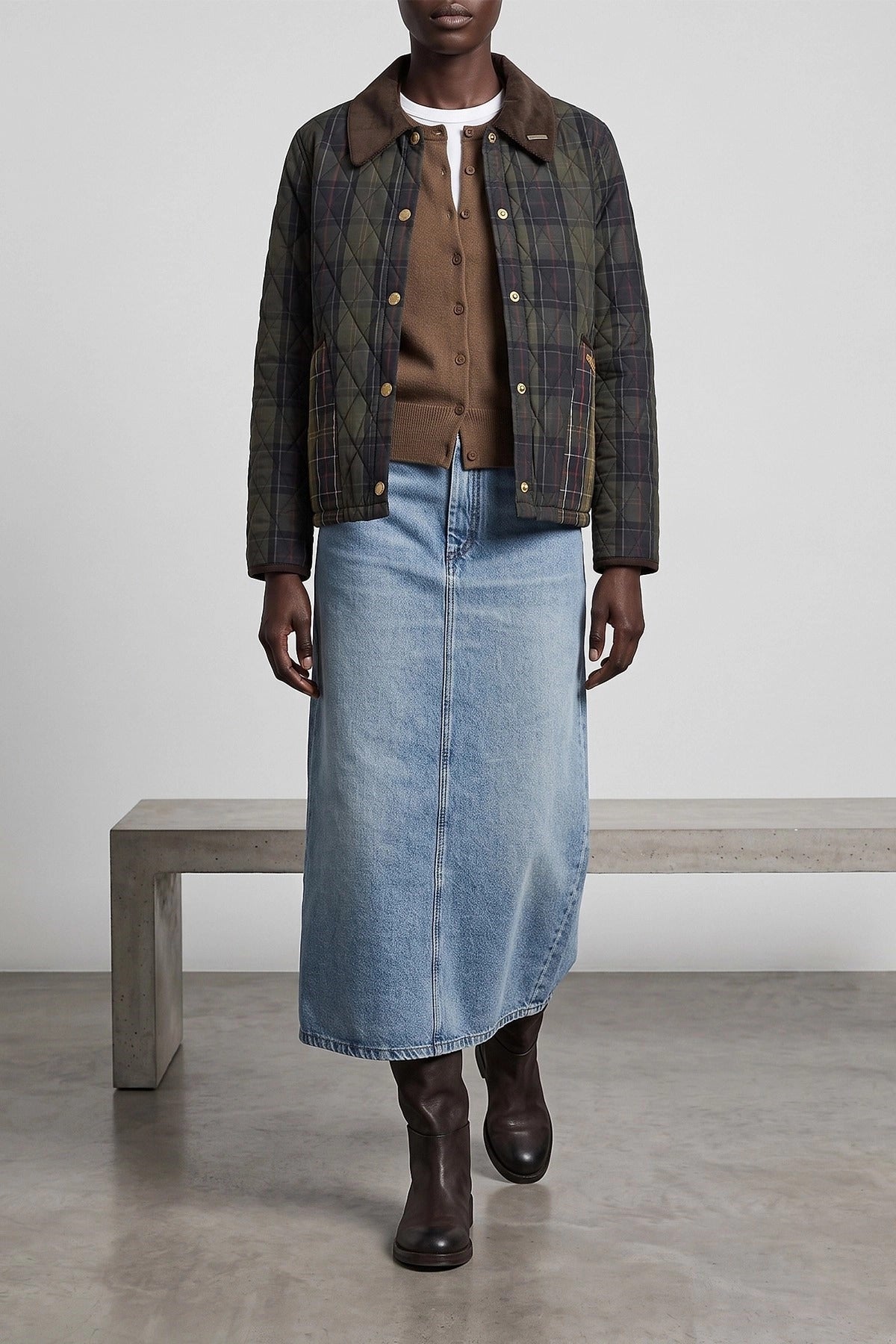 Ami Paris Trapeze Denim Midi Skirt - alternate view