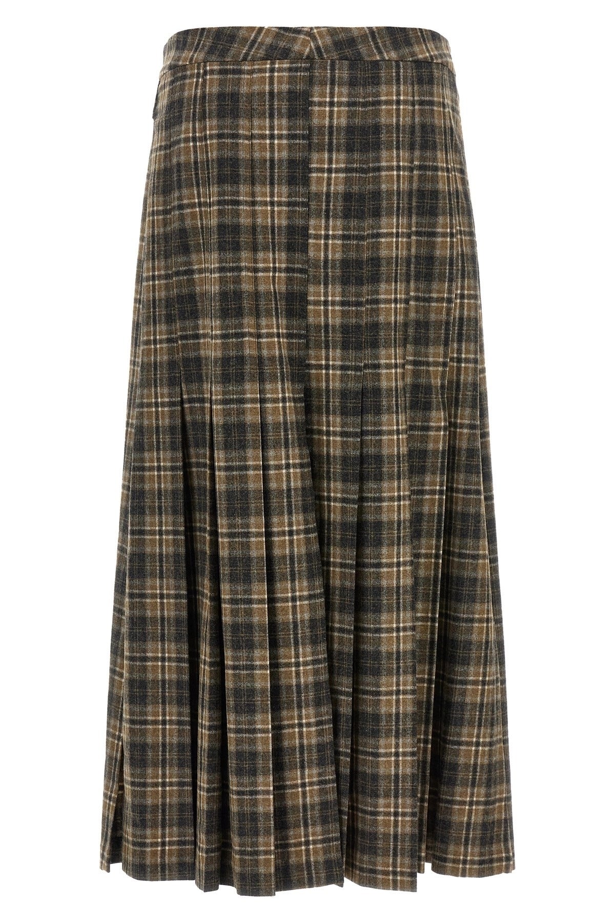Brunello Cucinelli Pleated Tartan Maxi Skirt - alternate view
