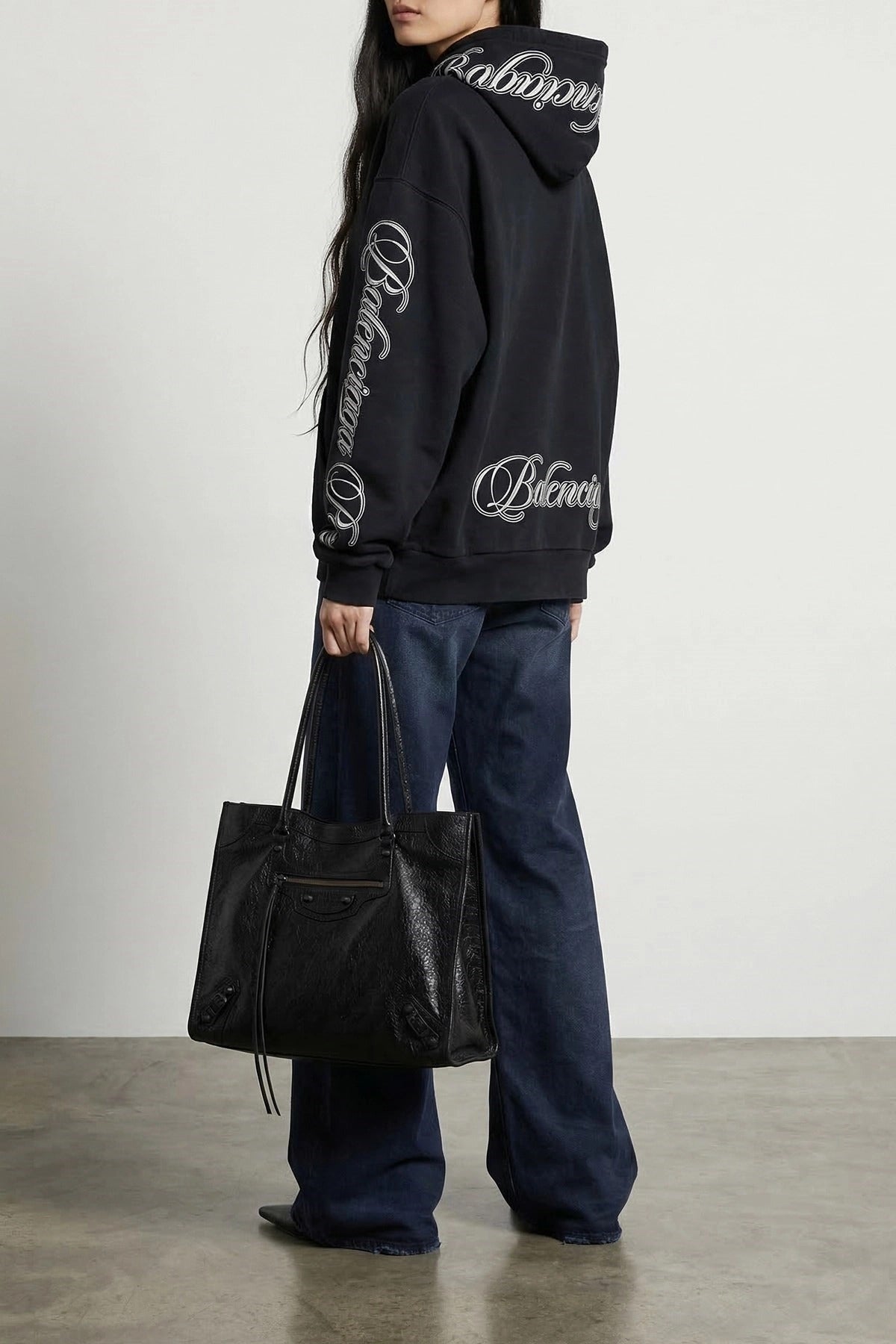 Balenciaga Cursive Embroidered Hoodie - alternate view