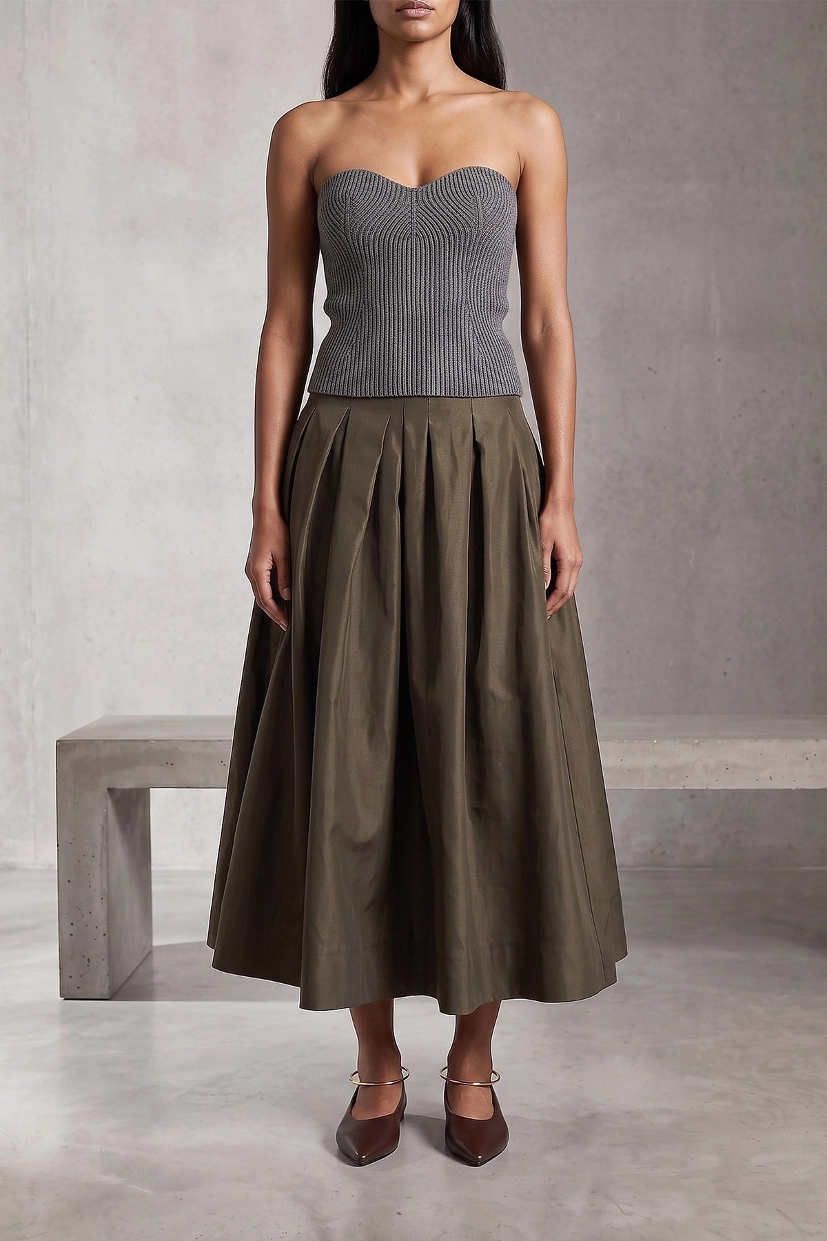 Jil Sander Off Shoulder Ribbed Top