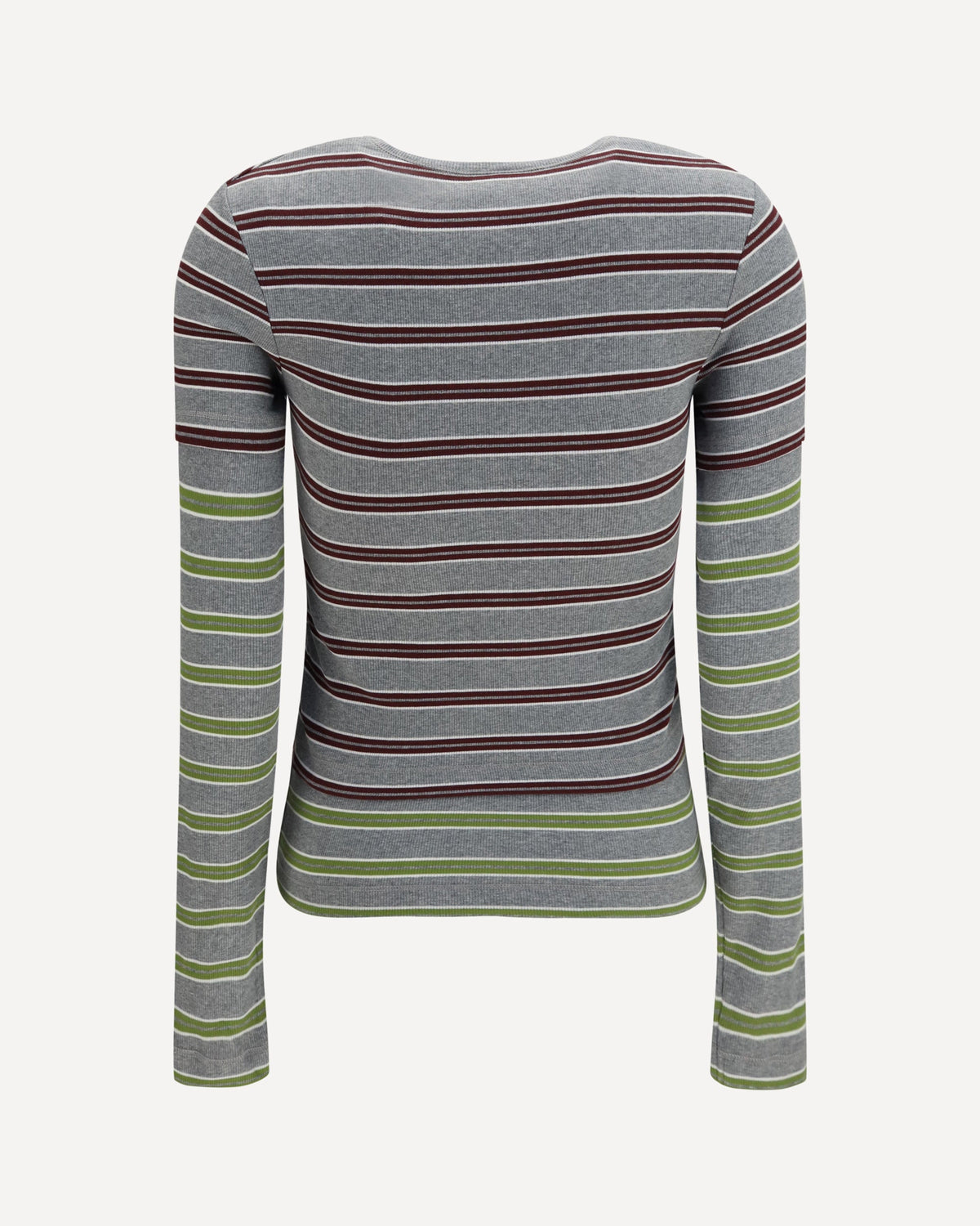 Ganni Double-Sleeve Striped Cotton T-Shirt - alternate view