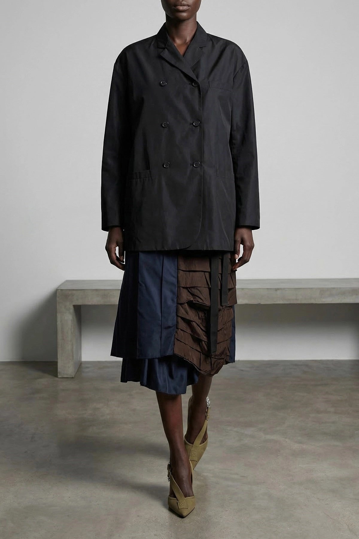 Prada Patchwork Asymmetrical Midi Skirt - alternate view