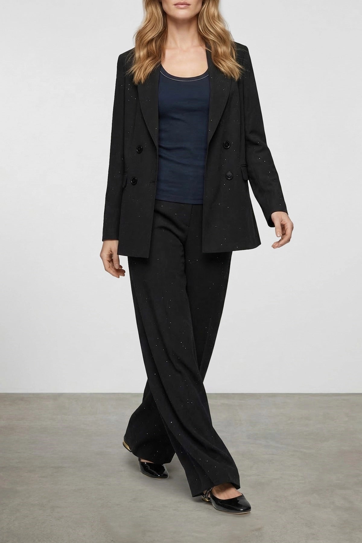 Fabiana Filippi Blue Cotton Jewel-Edge Top - alternate view