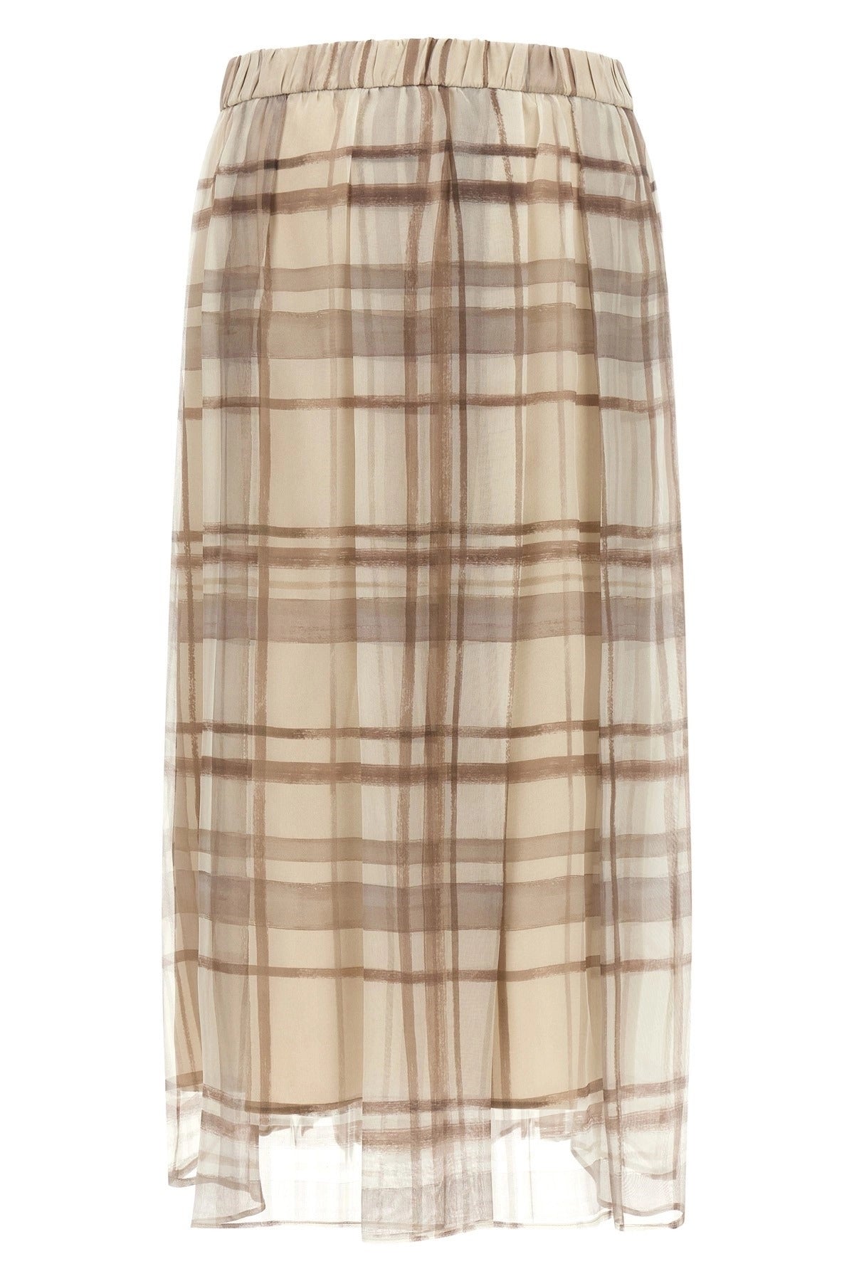 Brunello Cucinelli Pleated Check Organza Skirt - alternate view