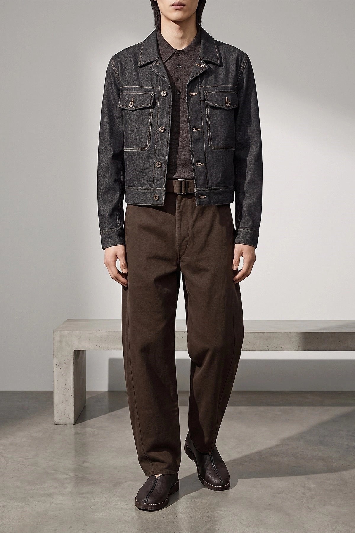 Lemaire Mouliné Wool Polo Shirt