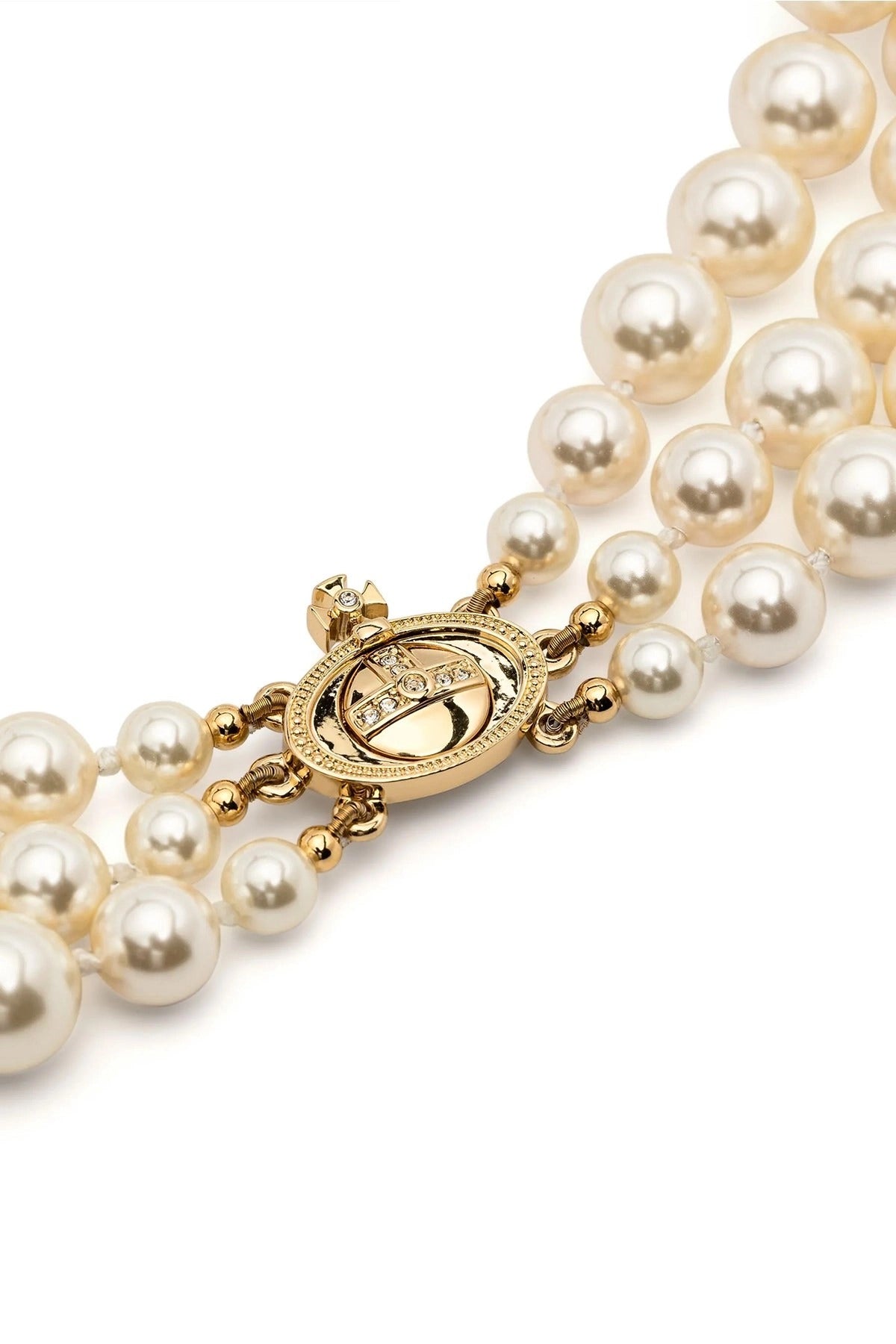 Vivienne Westwood Three Row Pearl Bas Relief Choker - alternate view