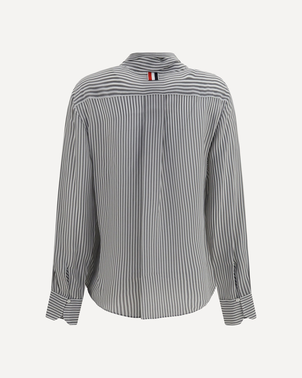 Thom Browne Striped Silk Shirt With Removable Collar - alternate view