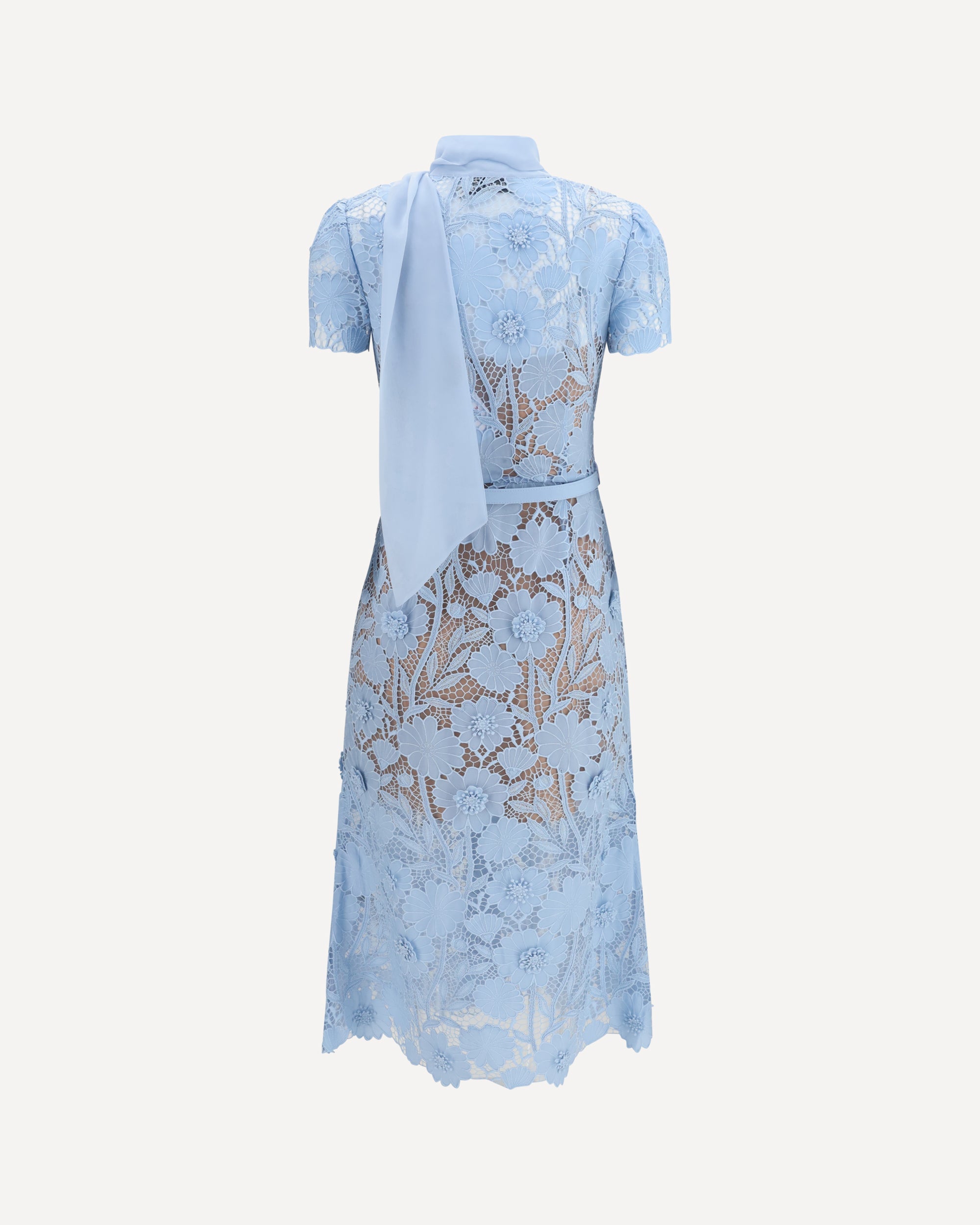 Self-Portrait Midi Lace Dress Bow Collar - alternate view