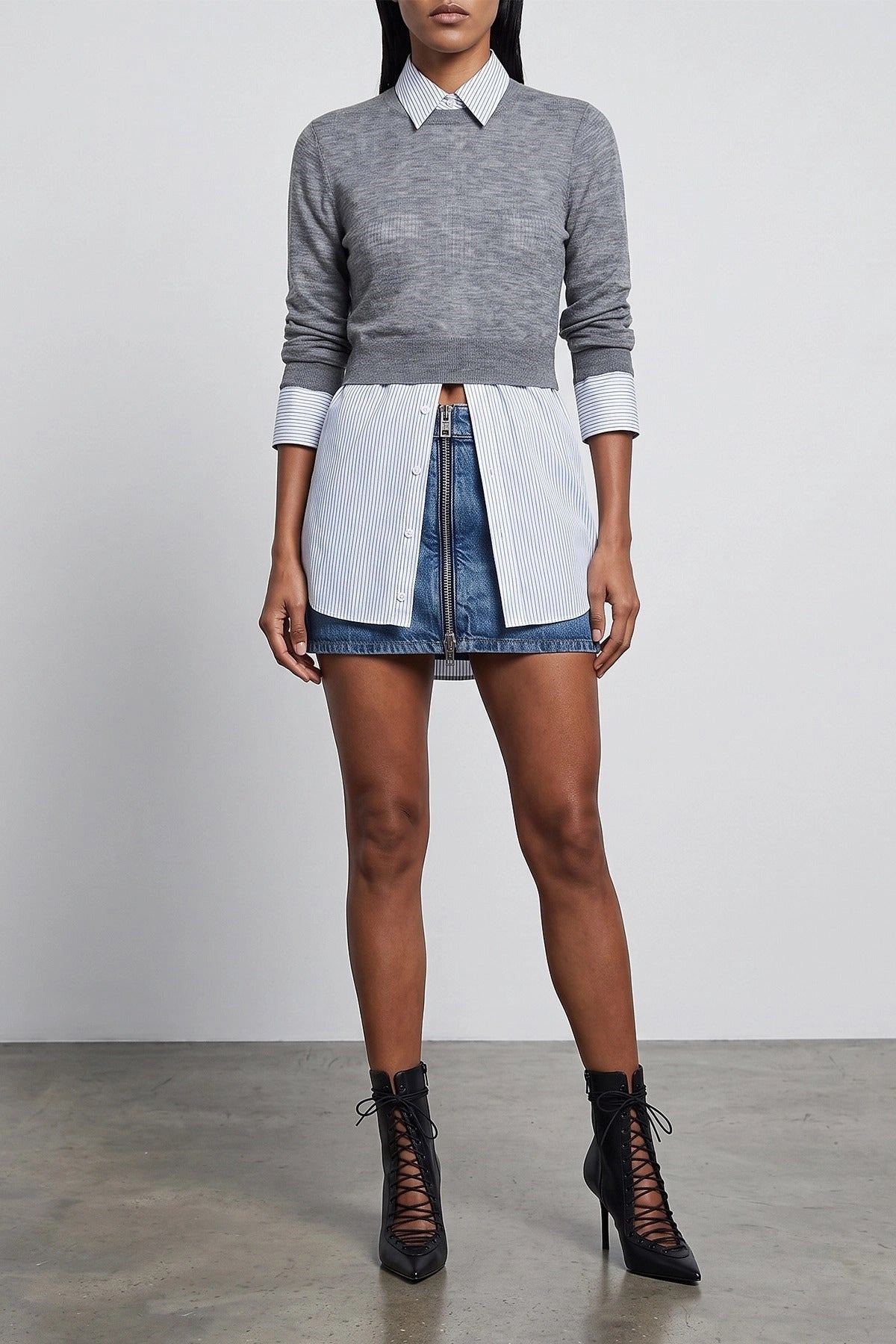 Alexander Wang Front Zip Denim Skort