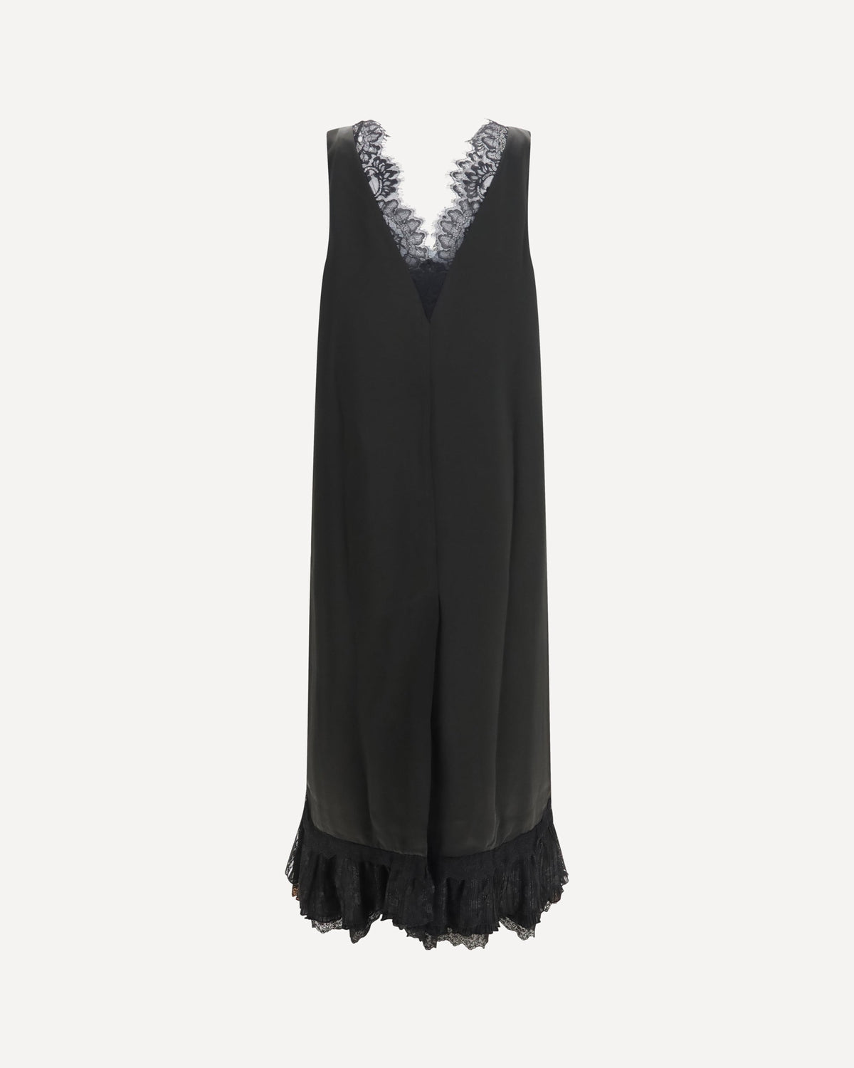 Ganni Lace-Trimmed Satin Long Dress - alternate view